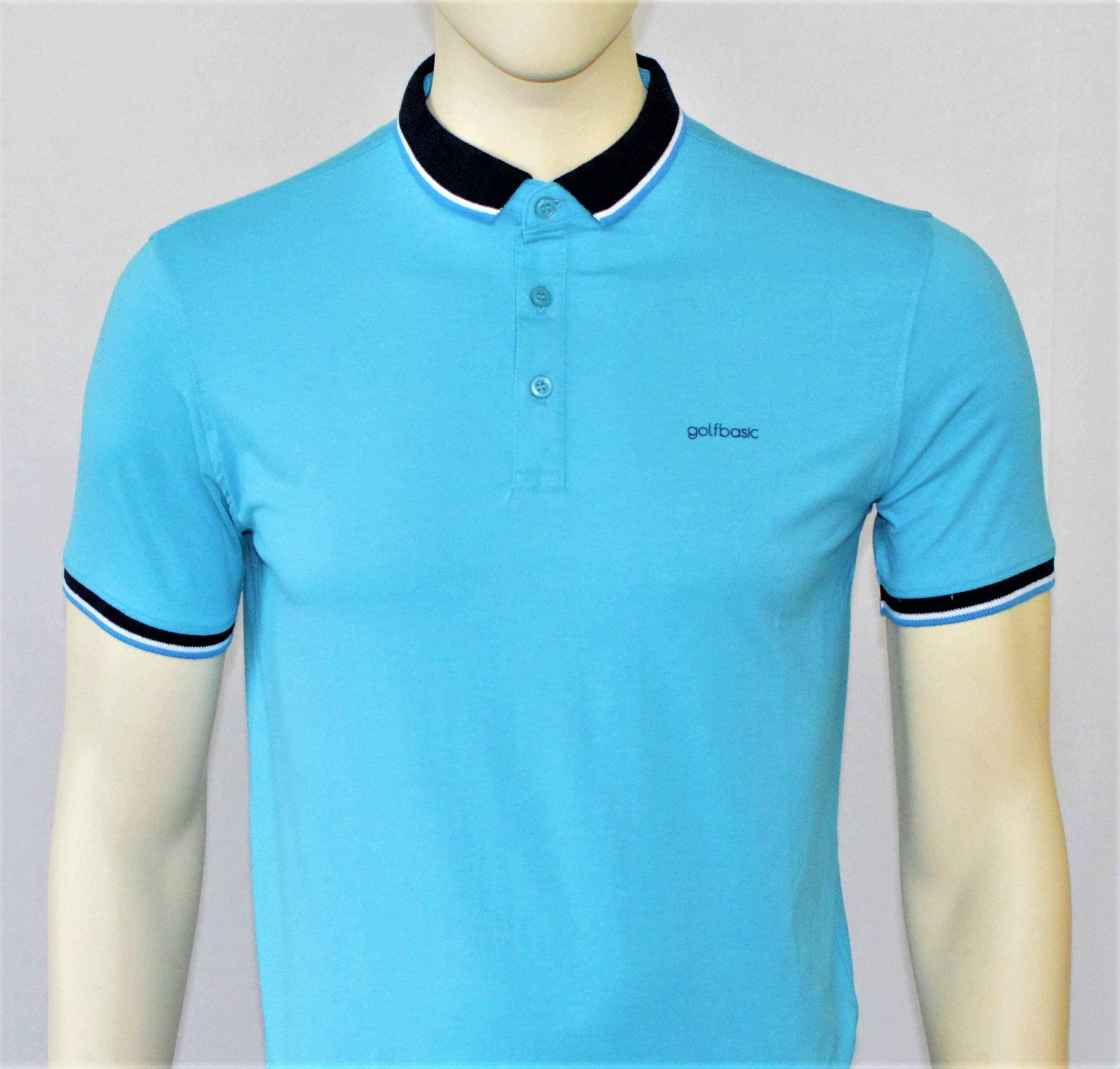 GolfBasic Cotton Tshirts (Sky Blue, 2XL)