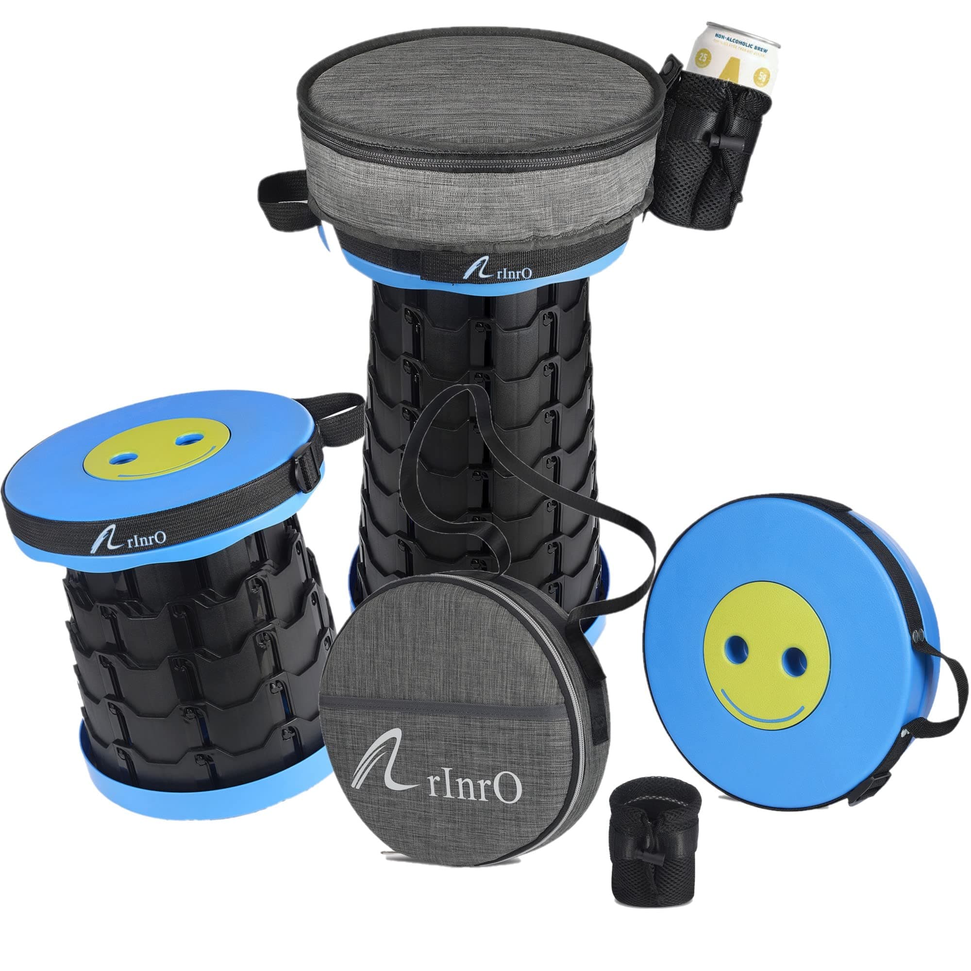 2023 Upgraded Retractable Folding Stool, Portable Telescoping Collapsible Stools Which is Lightweight,Sturdy and Easy to Carry Telescopic Stool for Camping, Fishing, Travel, Hiking, Outdoor (Blue)