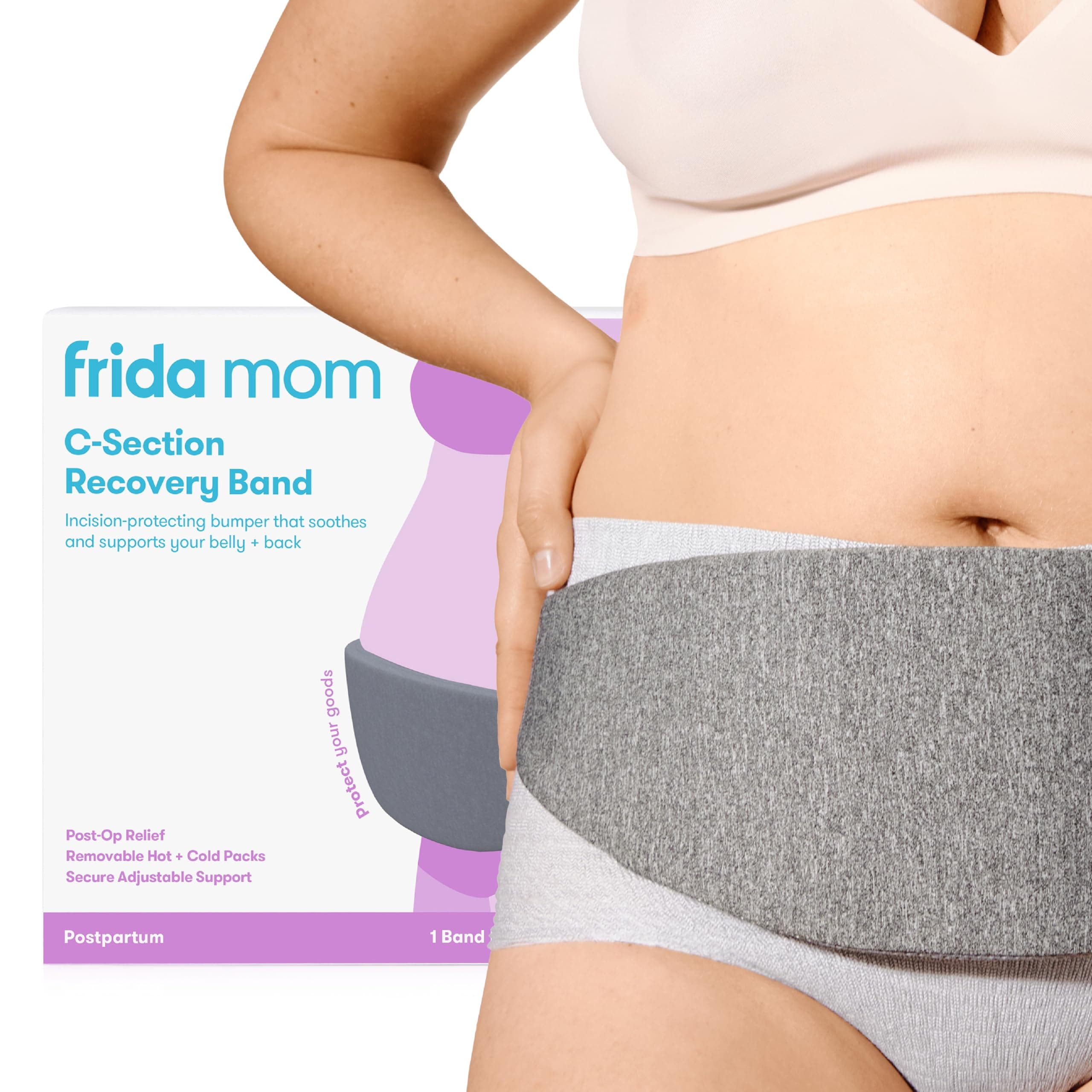 C-Section Hot & Cold Therapy Belly Binder, C-Section Recovery Must Have Belly Band, Incision Protector, for Post-Op & Swelling, Postpartum Essentials, After Birth Brace, Abdominal Binder