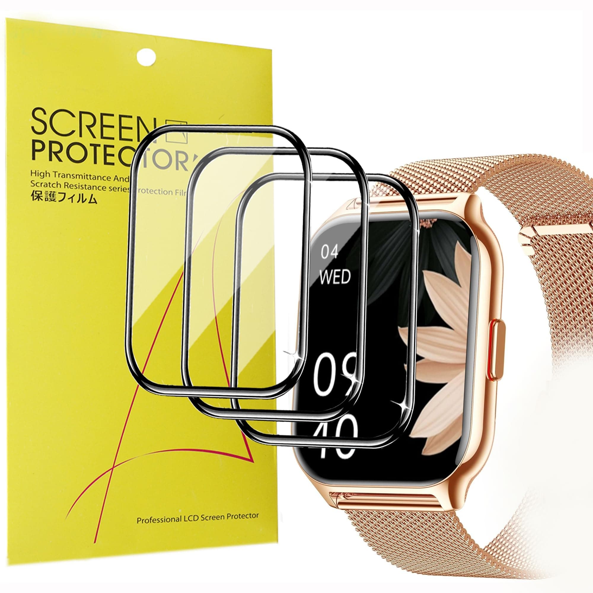 Lamshaw Compatible for ZOSKVEE P95 Smart Watch Screen Protector, [3 Pack] 3D Full Coverage PET Soft Screen Protector Film Compatible for ZOSKVEE P95 2.0" Smart Watch/Popglory P95 2.01'' Smartwatch/P95