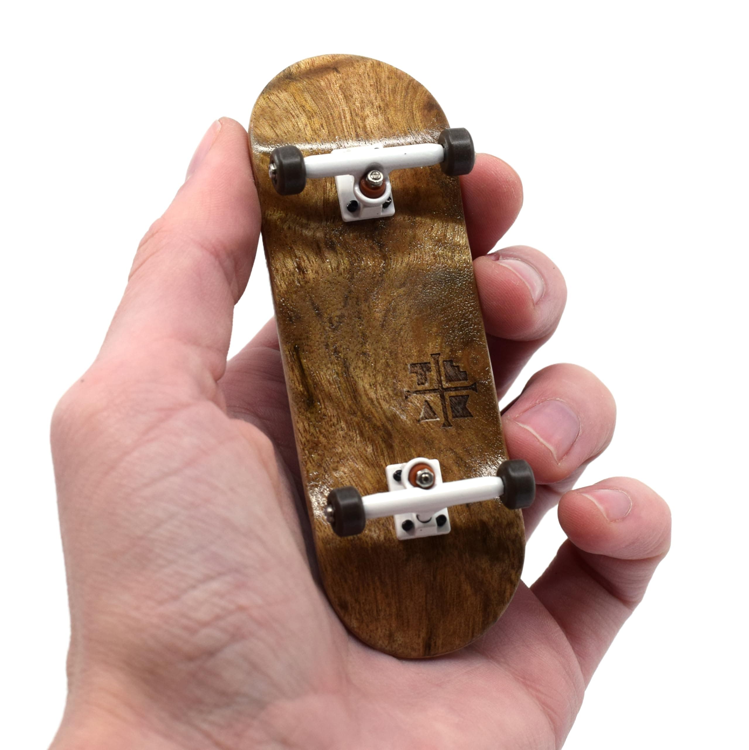 32mm Pro Fingerboard Complete - Fully Assembled with Pro Level Components - Pro Shaped Wooden Deck (32x97mm), UltraSpin Bearing Wheels, Prodigy Gen2 Trucks - Toasted Smores