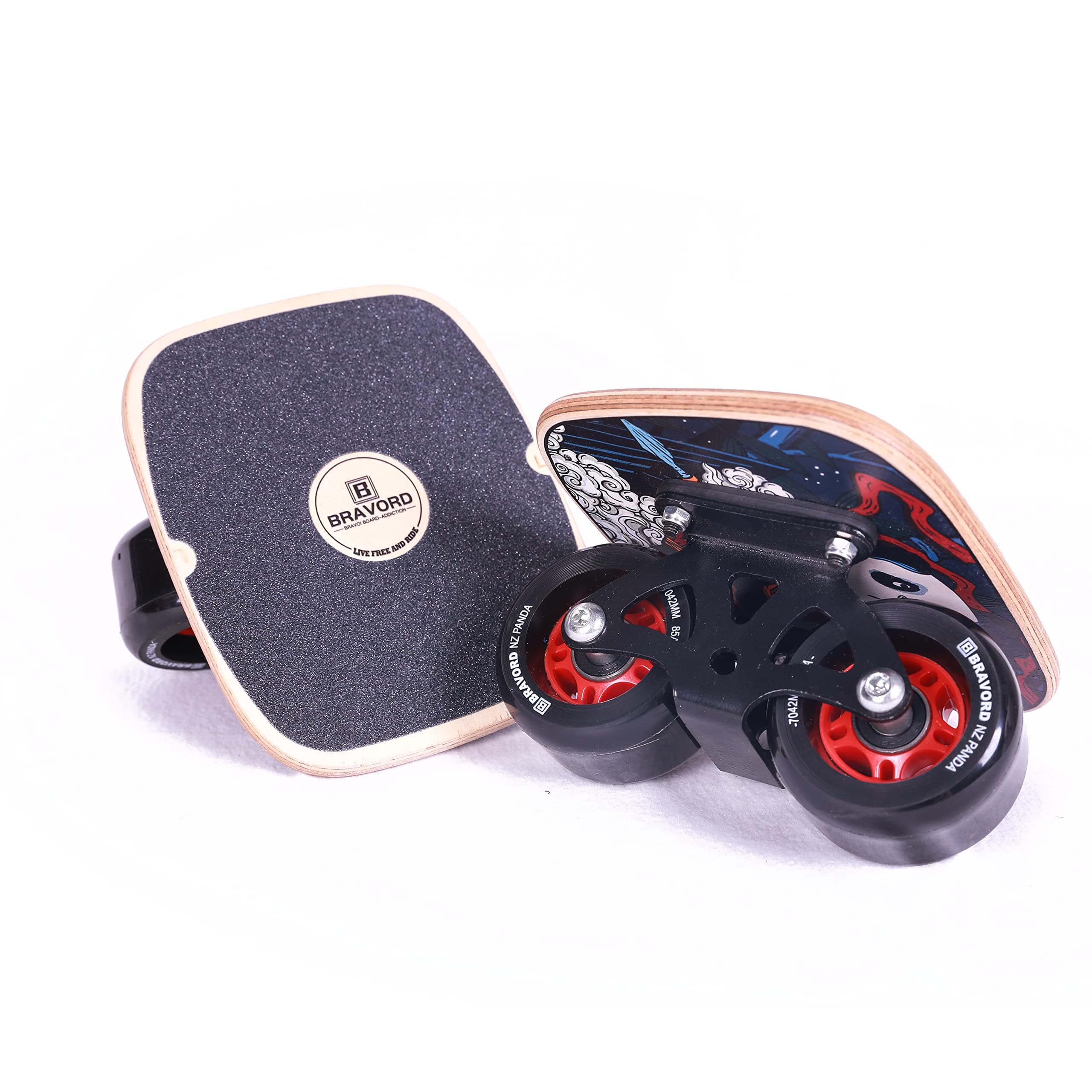 NZ Panda Roller Road Drift Skate with Cool Maple Deck Anti-Slip, Freeline Skate with PU Wheels and High Speed Bearings