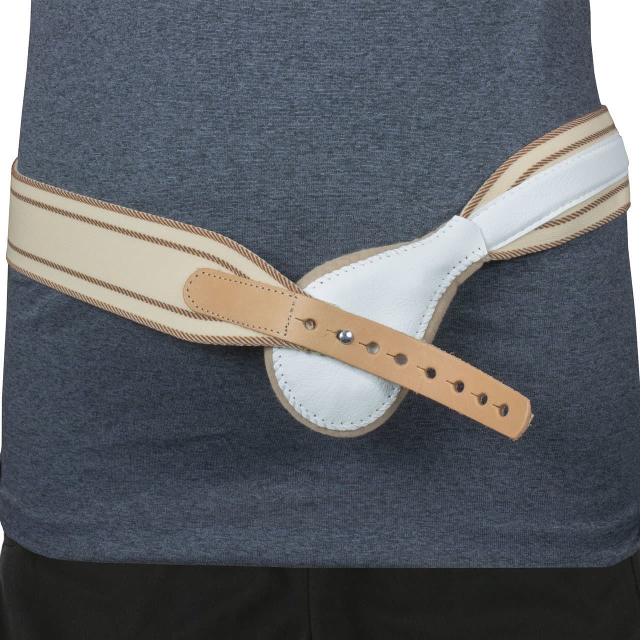 Spring Elastic Hernia Truss Compression Controlled Pressure with Round Hernia Pad (Right 32")