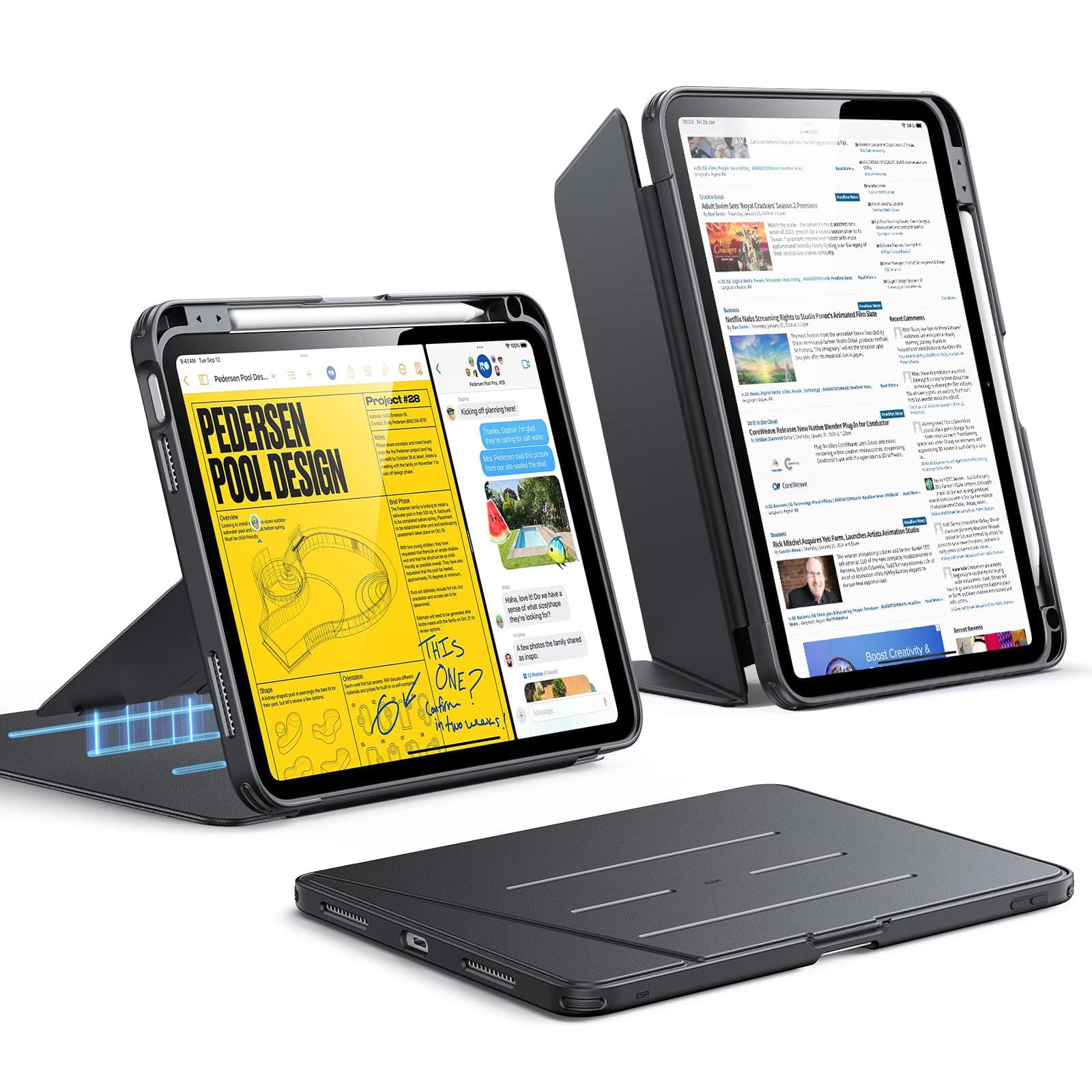 iPad 11th/10th Generation Case Flip Series Vertical Stand Cover for iPad A16 Case