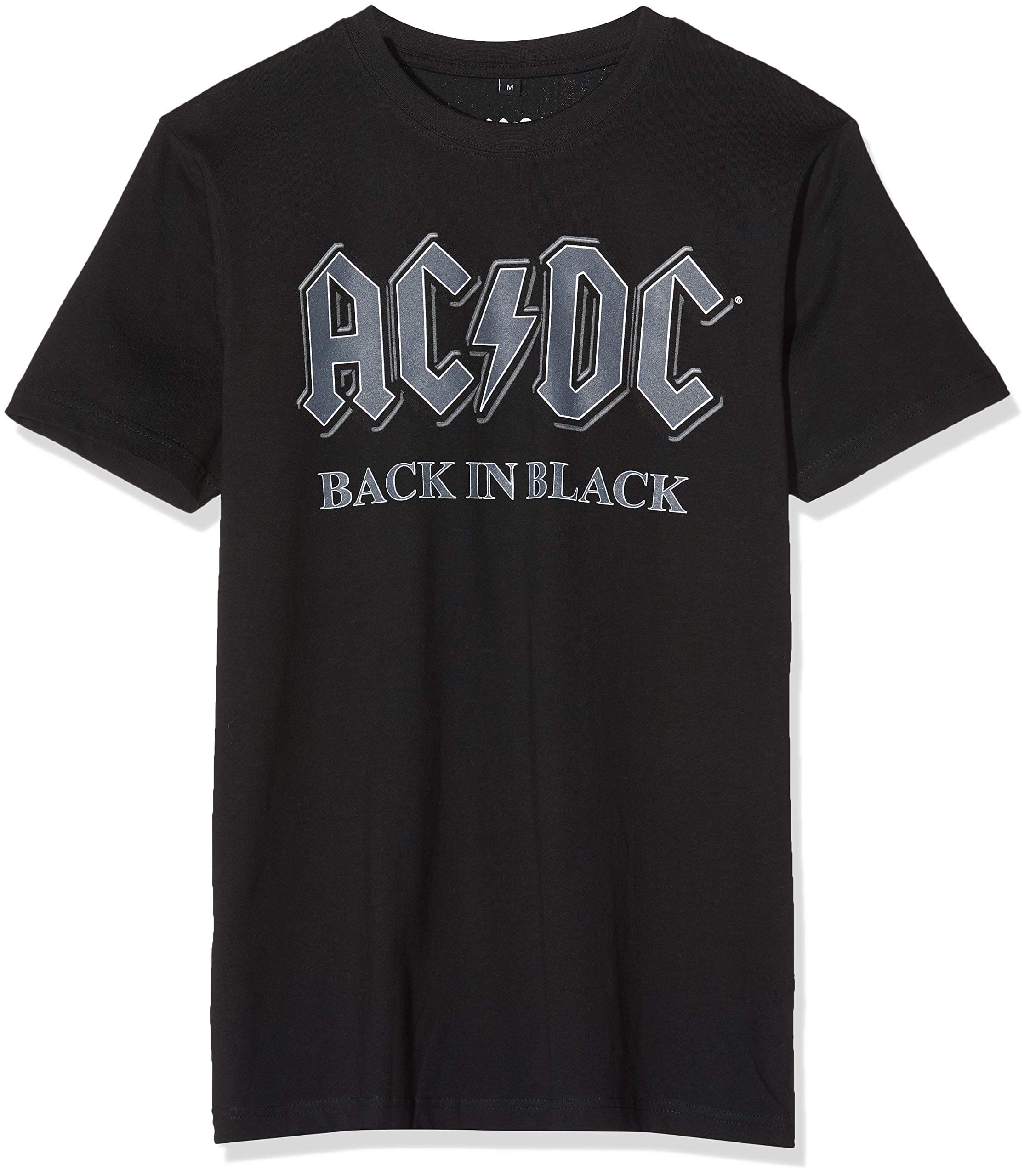 MERCHCODE Men's ACDC Back in Black Tee T-Shirt