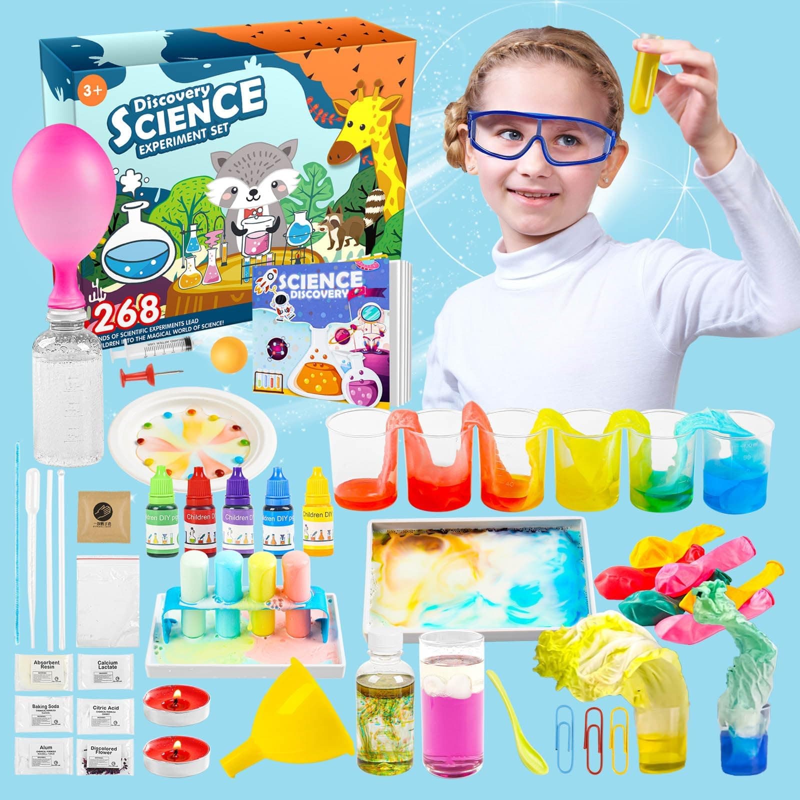 268 Science Experiments Science Kits, Volcano Eruptions, Chemistry STEM Projects, Magic Science, Suitable for Kids Age 6-8-12 5-8
