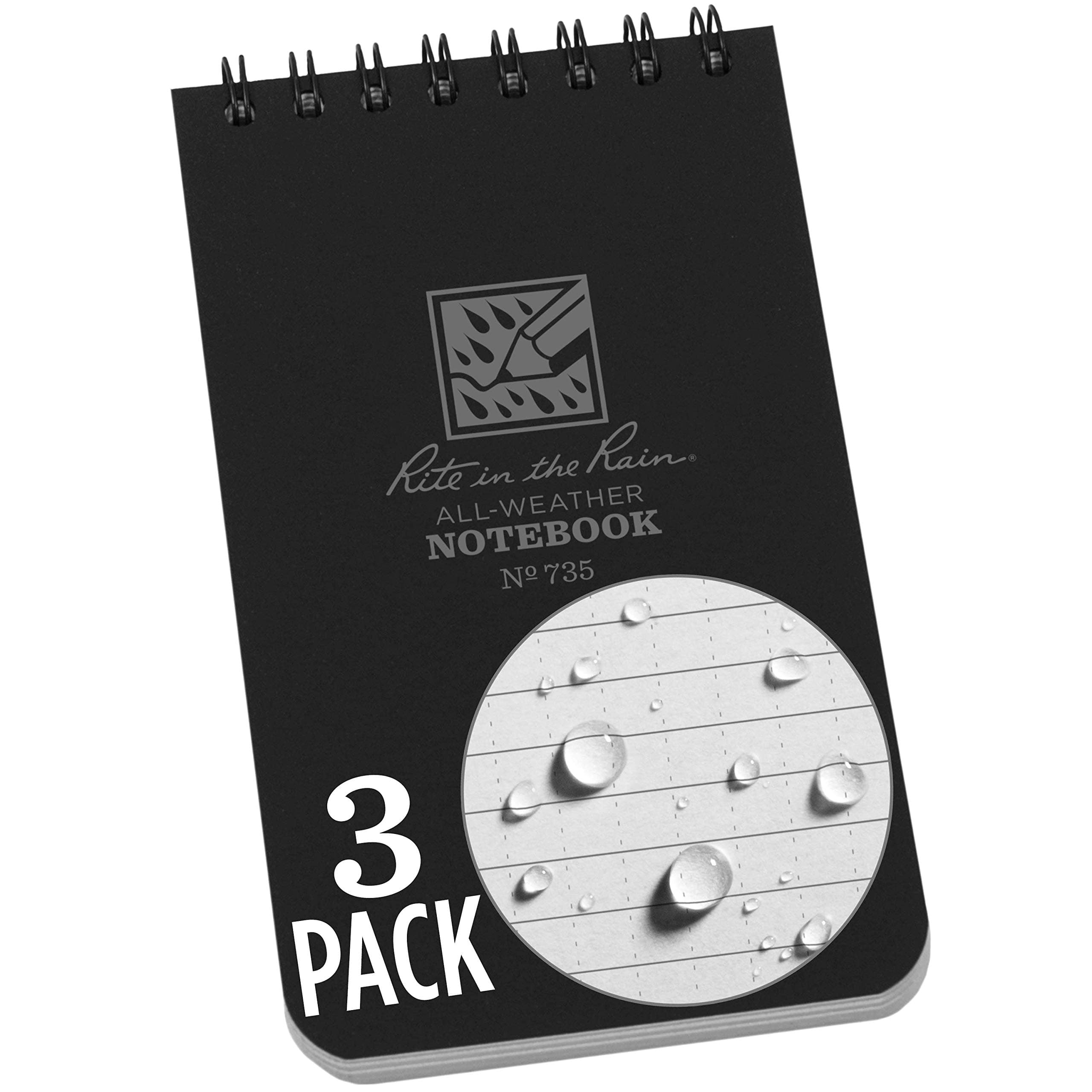 Top Spiral Notebook, 3"x 5", 3 pack