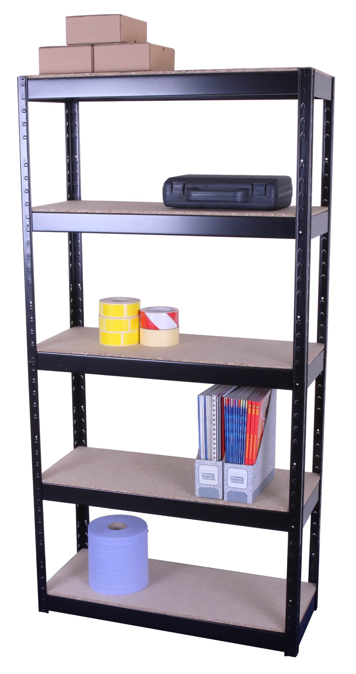 TOOLMANMedium Duty Boltless 5 Shelf Frame Unit - Black