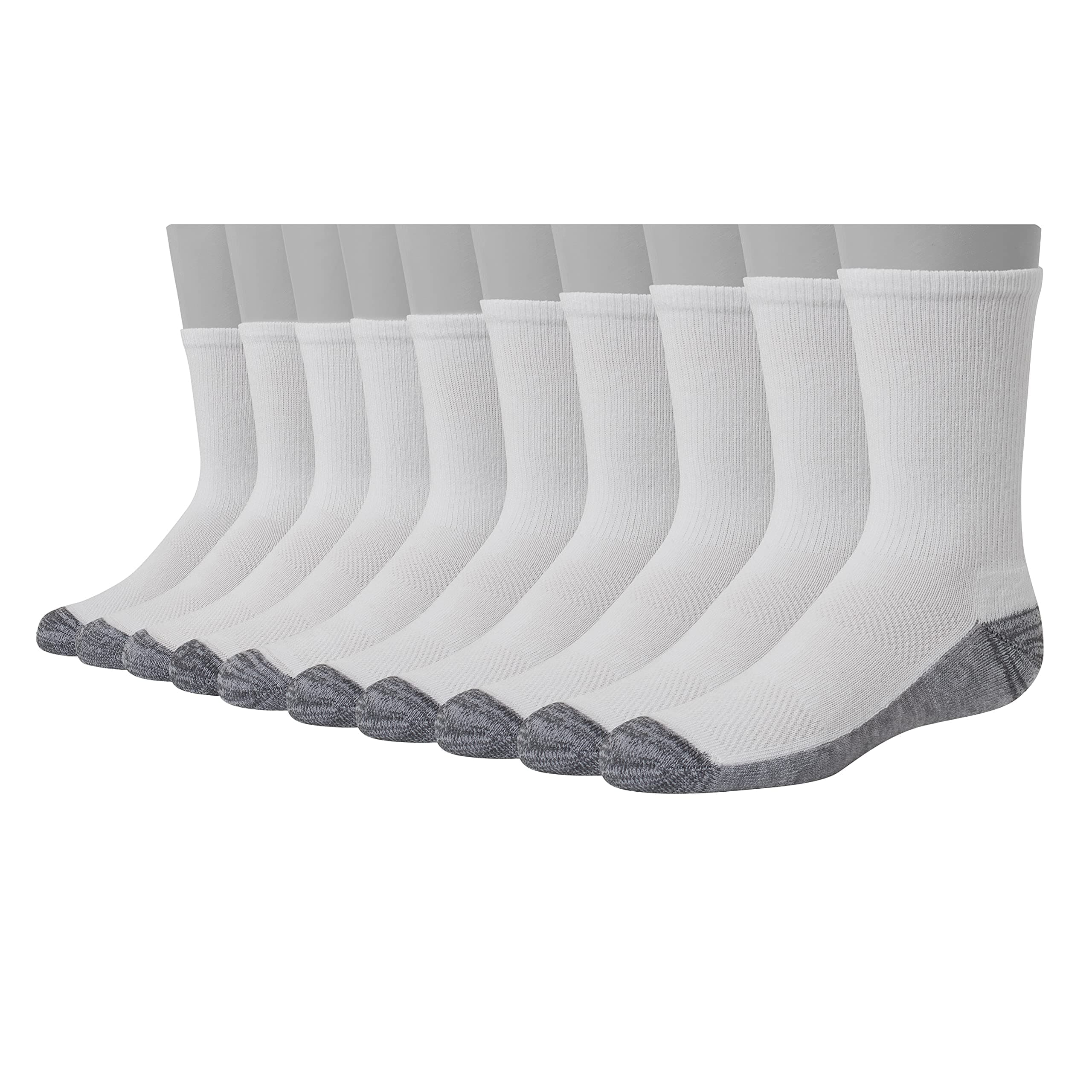HanesBoys' 10-Pair Pack Crew Socks