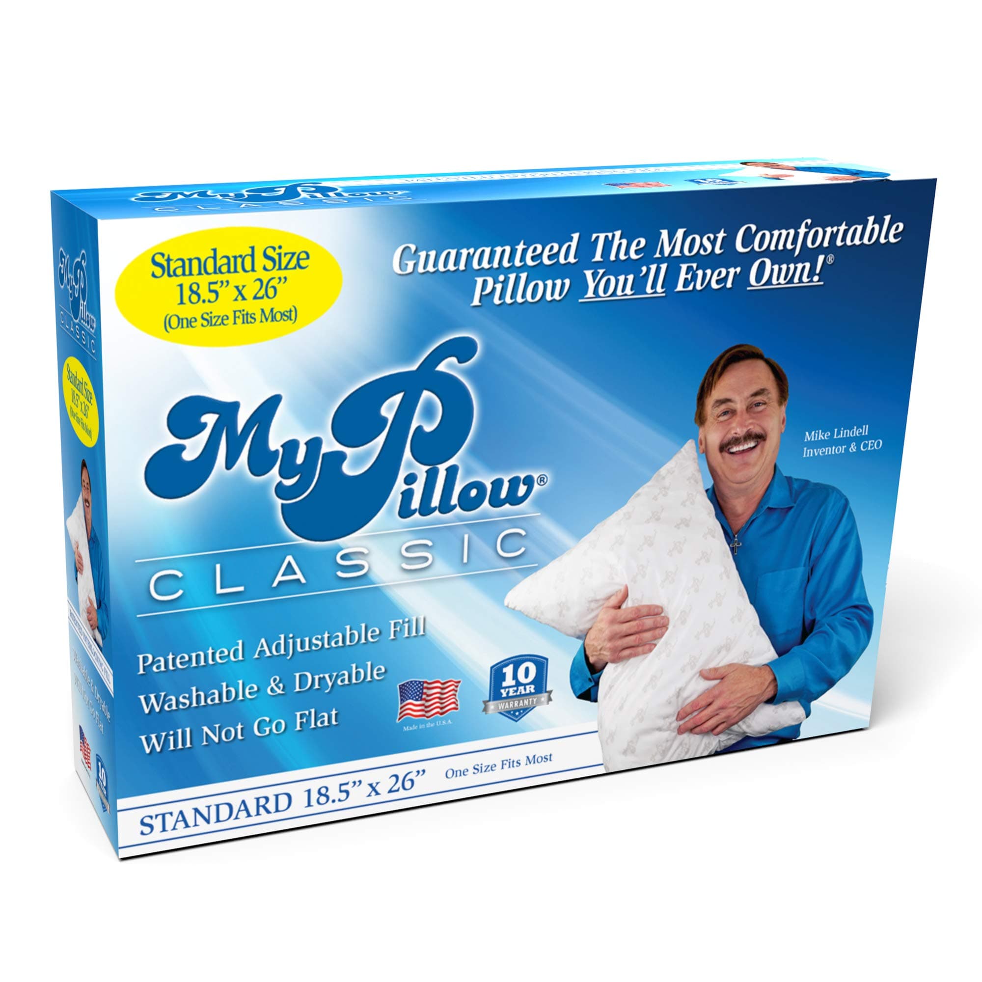 MyPillow Bedding Bed Pillows for Sleeping Standard Size, Perfect for Back, Stomach or Side Sleepers - My Pillow Classic Pillow [Standard, Medium]