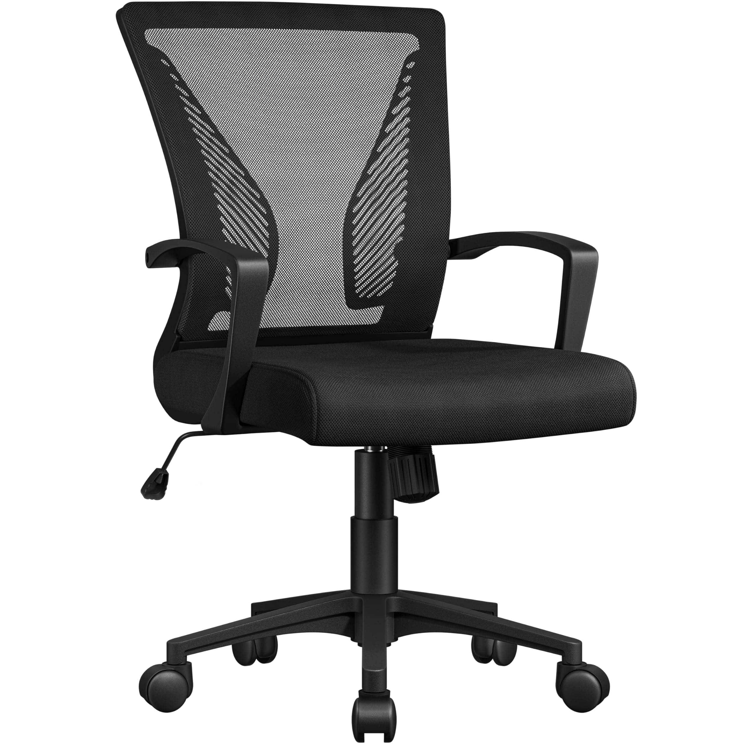 Adjustable Office Swivel Chair Ergonomic Mesh Computer Chair Executive with Arms Height Adjustable Back Support for Home Office Black
