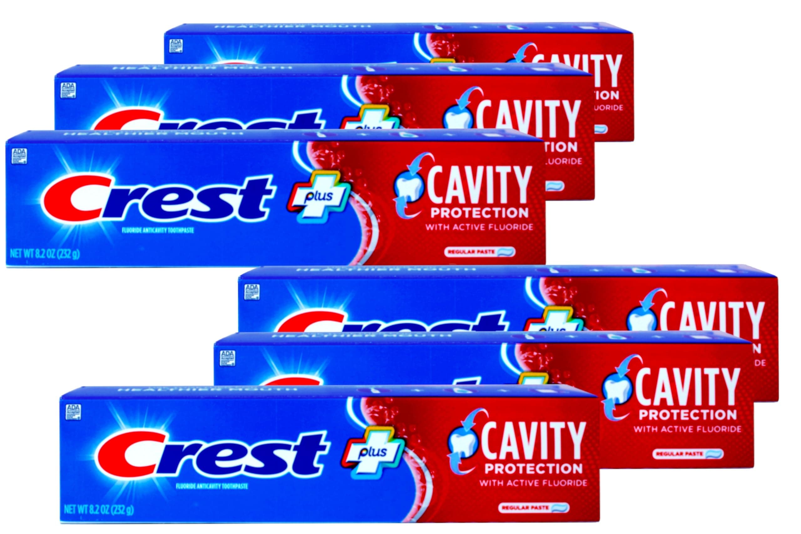 Plus Cavity Protection Toothpaste, Regular, 8.2 oz, 6 Count