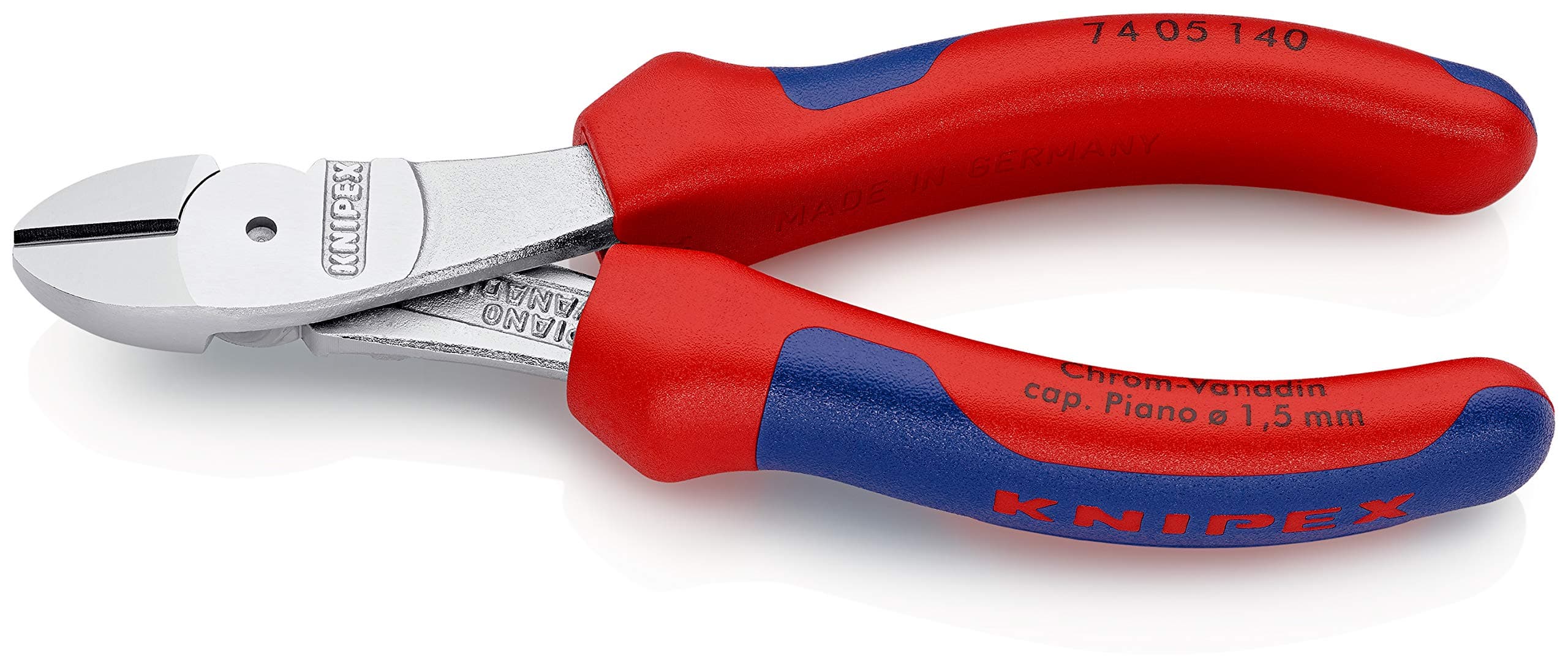 Knipex High Leverage Diagonal Cutter chrome-plated, with multi-component grips 140 mm 74 05 140
