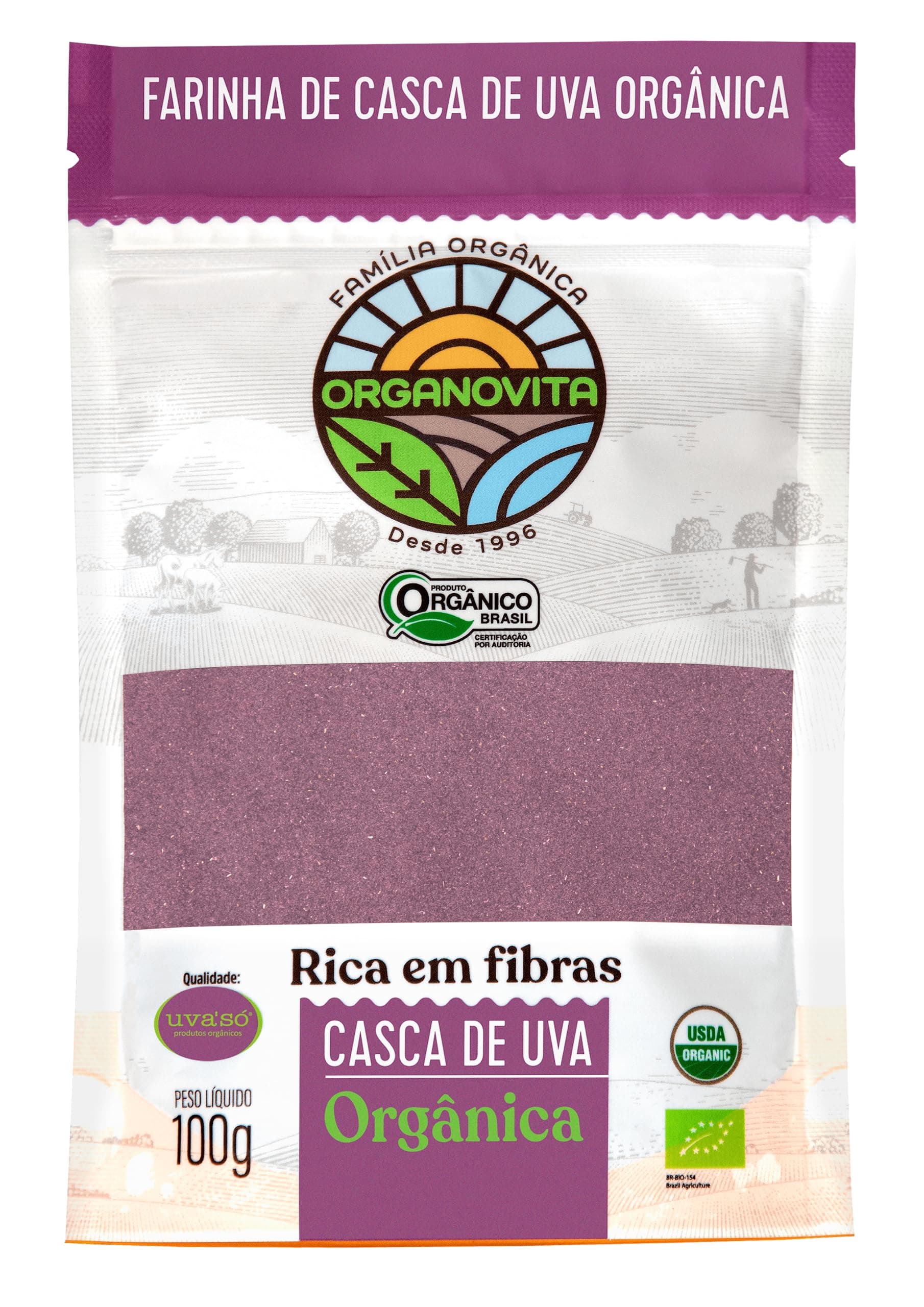 Organic Powder - Blend in Smoothies, Cakes, High Fiber Content, Made w/Cold-Pressed Natural Ingredients, Gluten-Free, All Purpose, Antioxidants Rich - Certified USDA (3.52 Oz (Pack of 1), Grape Skin)