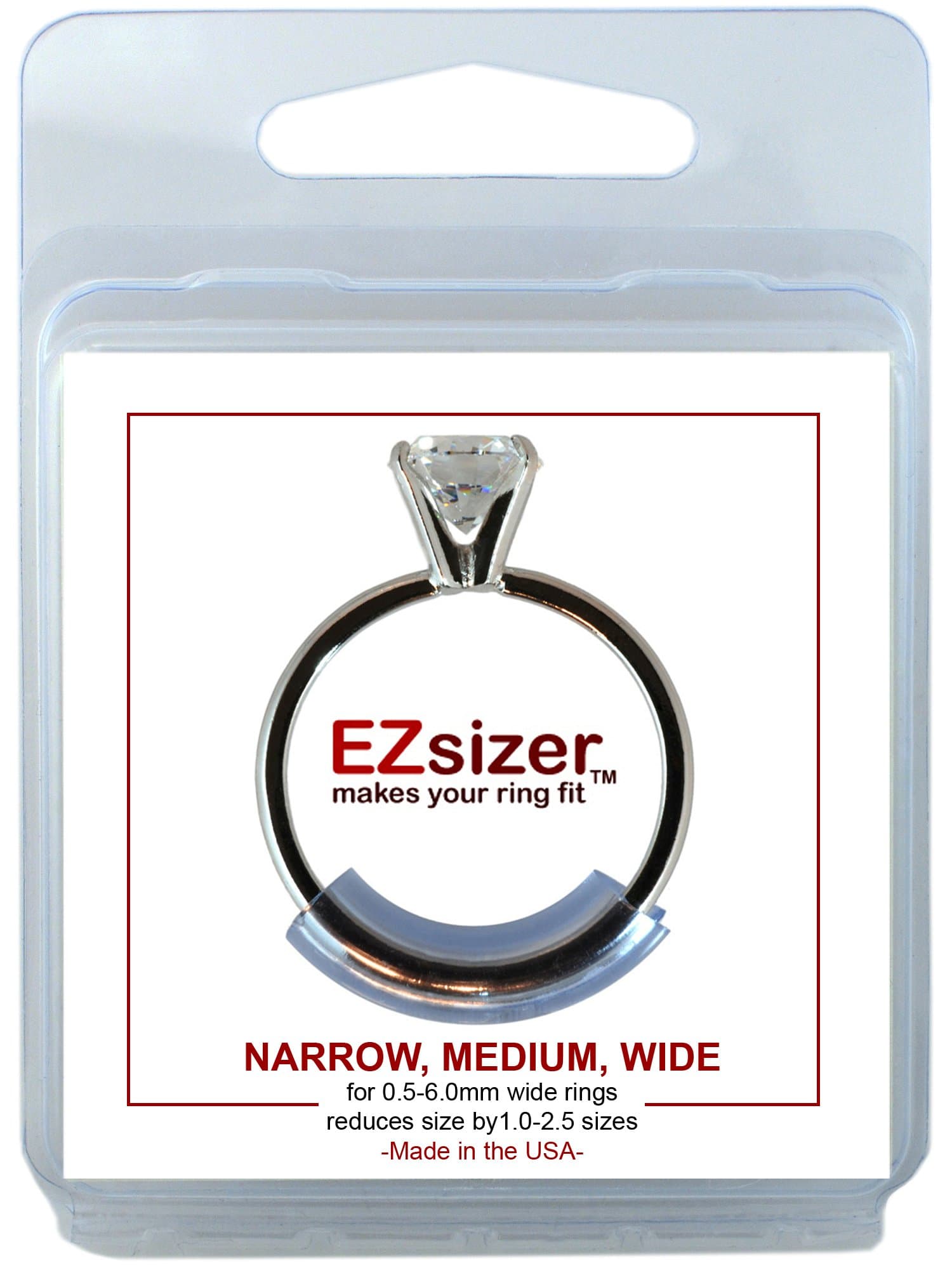 EZsizer Ring Guard by 6 Pack (2-Narrow, 2-Medium, 2-Wide) - Easy Ring Adjuster
