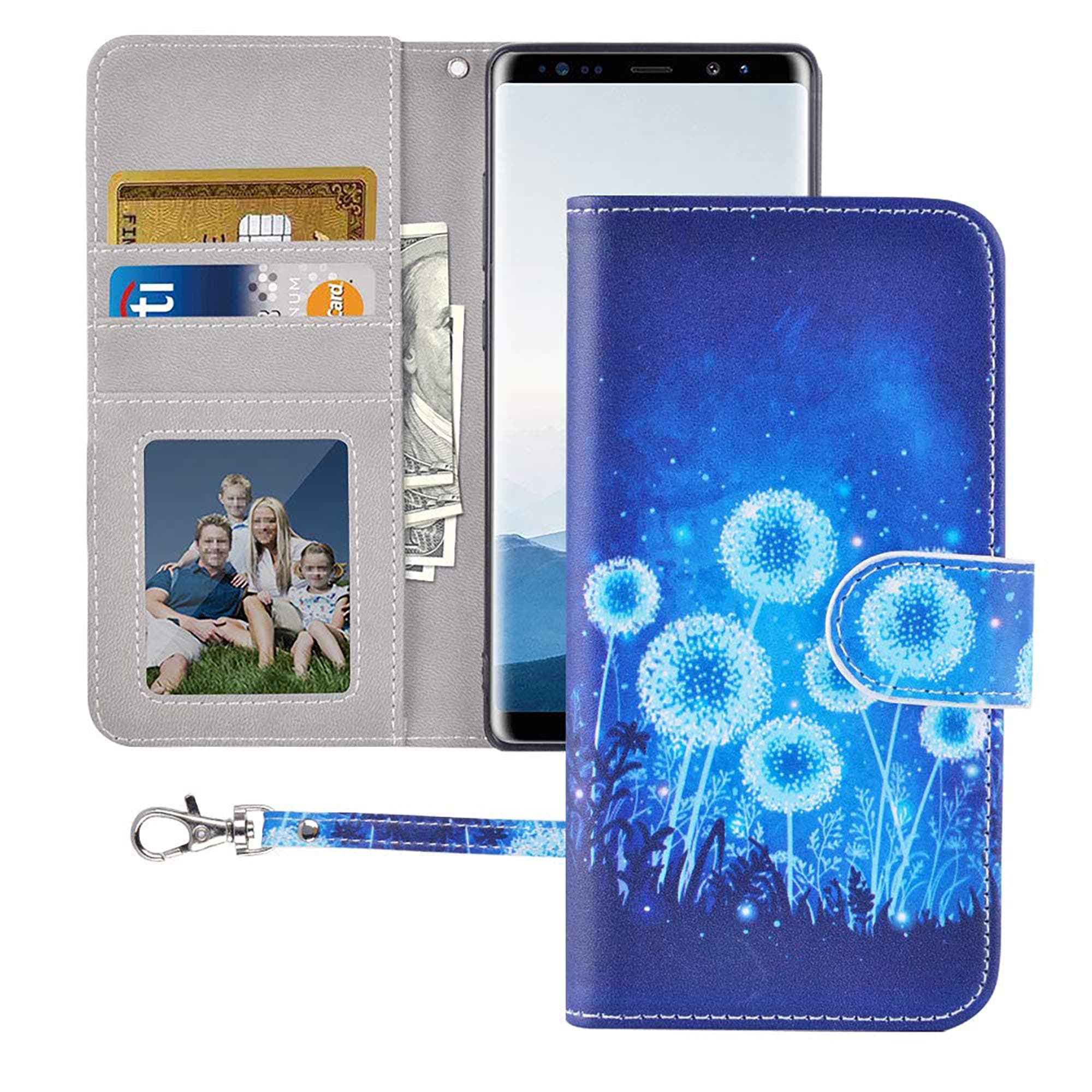 Galaxy Note 8 Wallet Case,Note 8 Case,MagicSky Premium PU Leather Flip Folio Case Cover with Wrist Strap,Card Slots,Cash Pocket,Kickstand for Samsung Galaxy Note 8 (Dandelion)