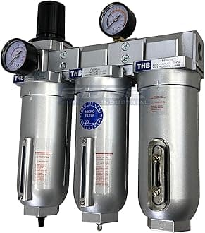 SUPER HEAVY DUTY HIGH FLOW AIR FILTRATION SYSTEM, 2 STAGE PARTICULATE FILTER PLUS OIL REMOVING COALESCING FILTER COMBINATION (3/4" NPT, AUTO DRAIN)