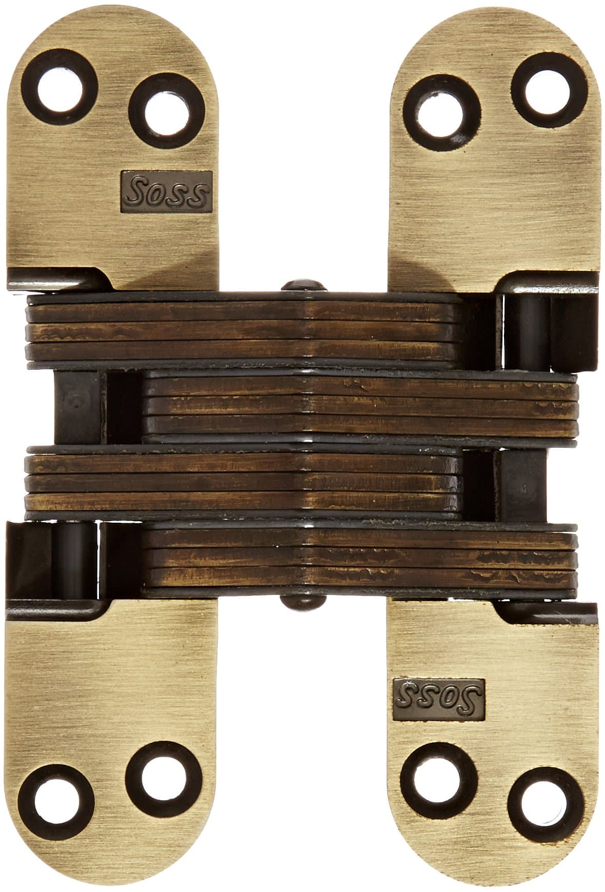Invisible Hinge Model 218 for 1-3/4" Thick Material, 20 Minute Fire Rated, Zinc, Antique Brass Exterior Finish, Model Number 218US5, #10 x 1.5 inches