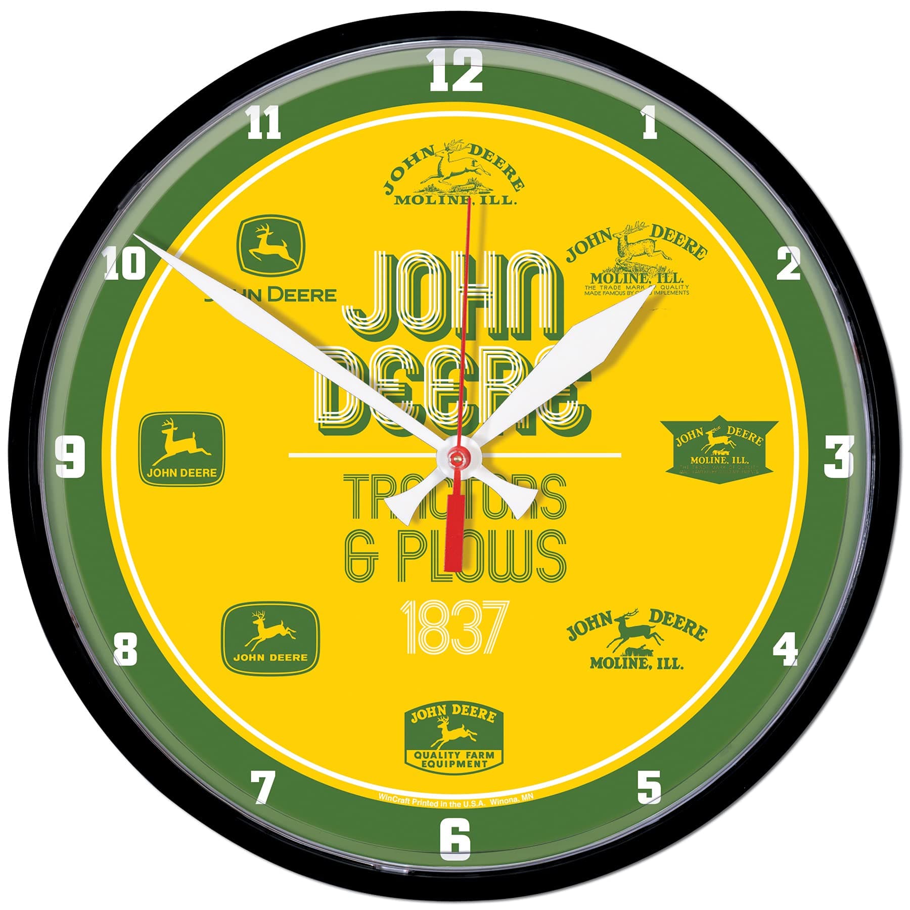John Deere Clock Round Logo Vintage
