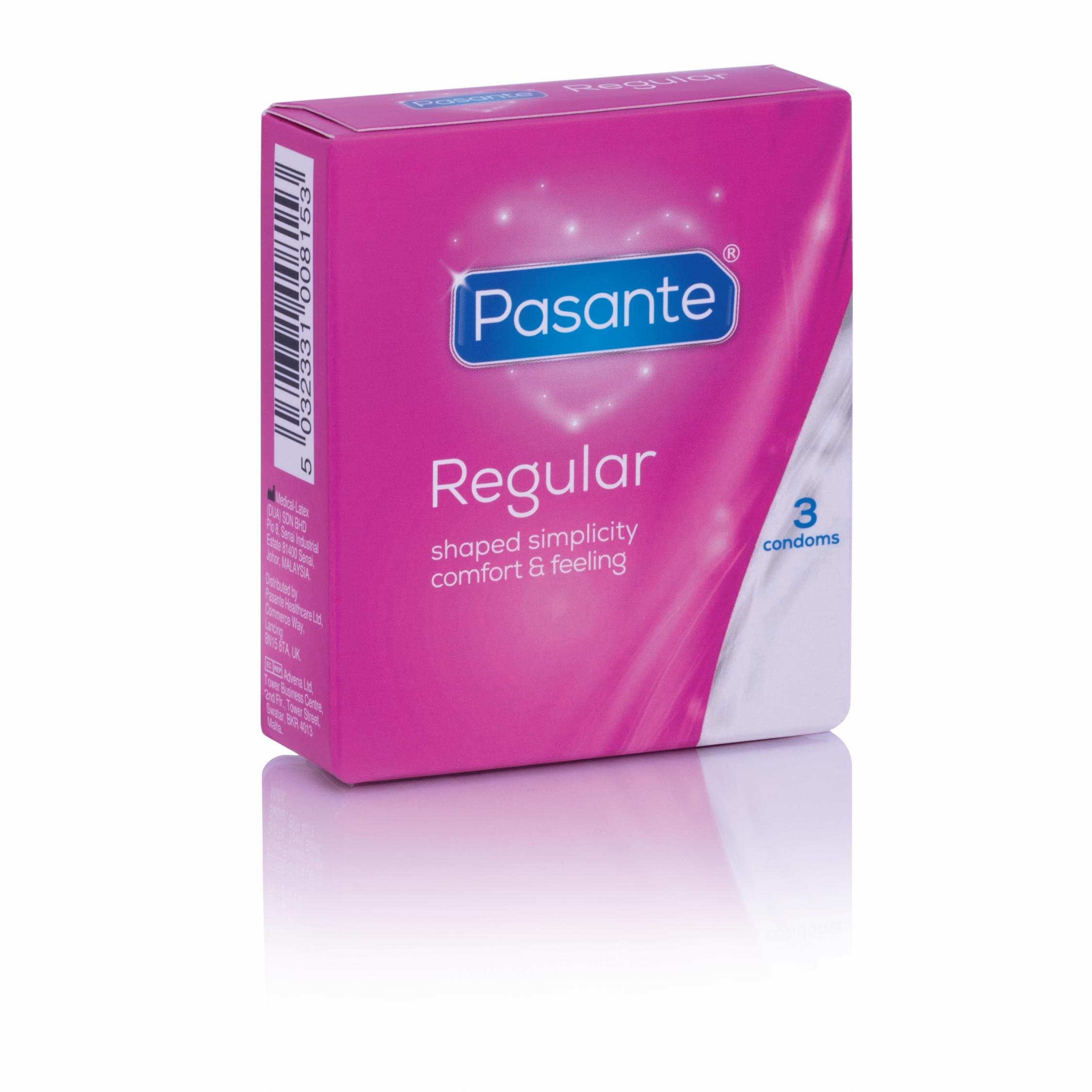 Pasante Regular Condoms, 3 Count