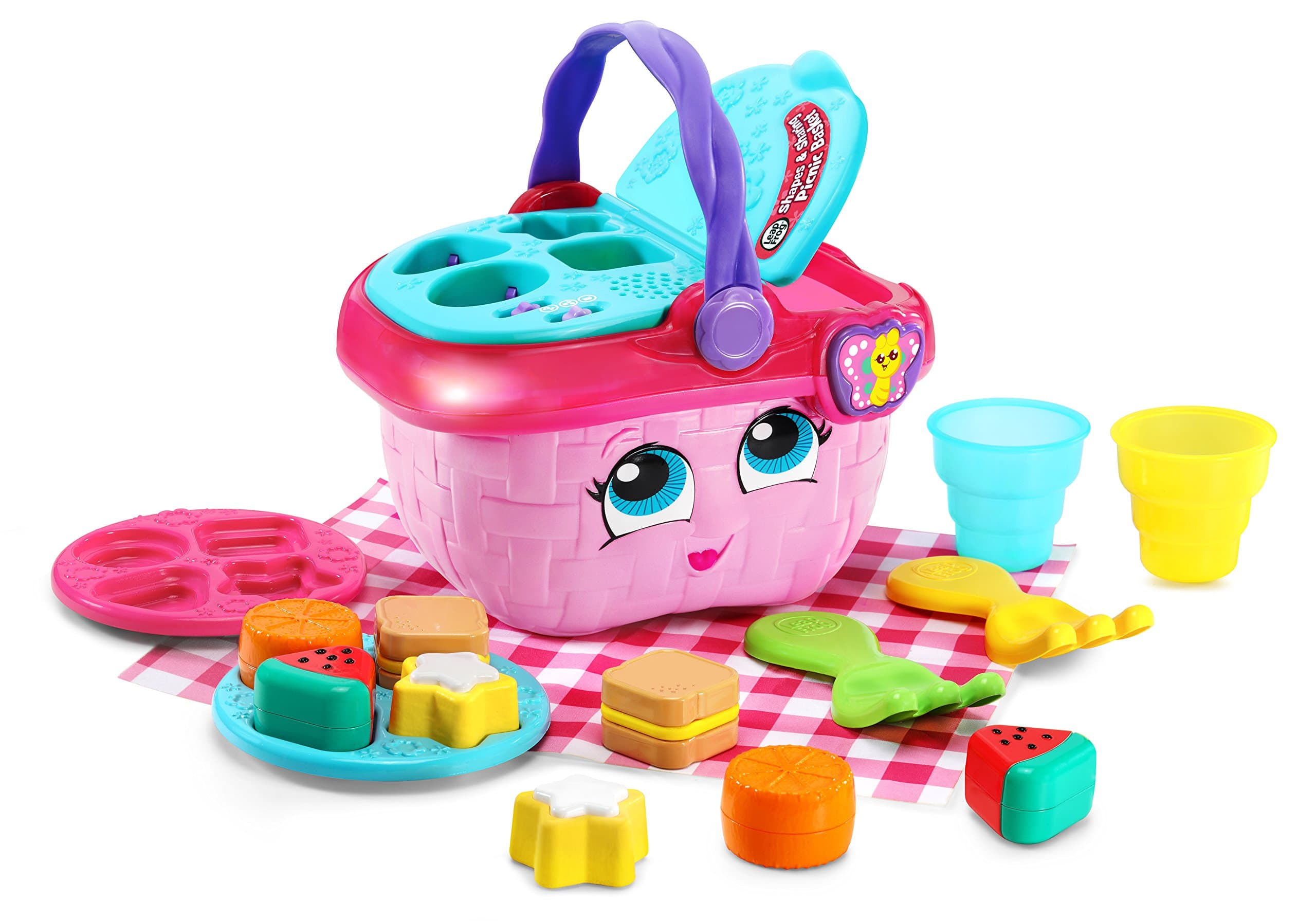 Shapes and Sharing Picnic Basket, Pink