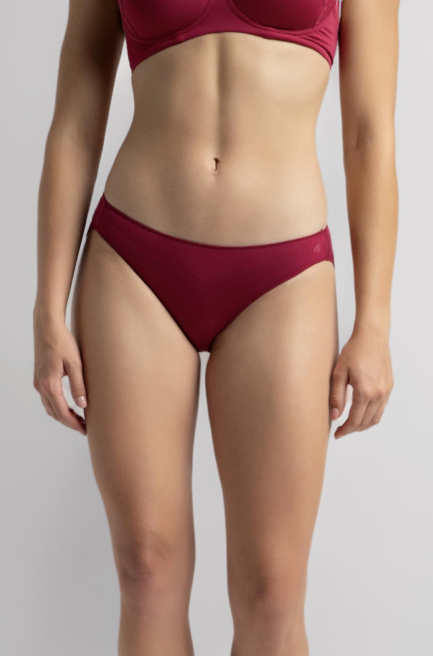 1803 Women's Medium Coverage Micro Modal Elastane Stretch Mid Waist Bikini Concealed Waistband and Stay Fresh Treatment