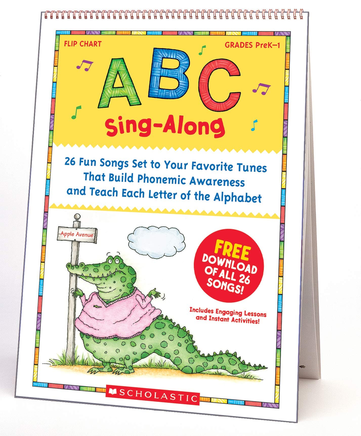 Scholastic Classroom Resources ABC Sing-Along Flip Chart, multicolor (SC978439)