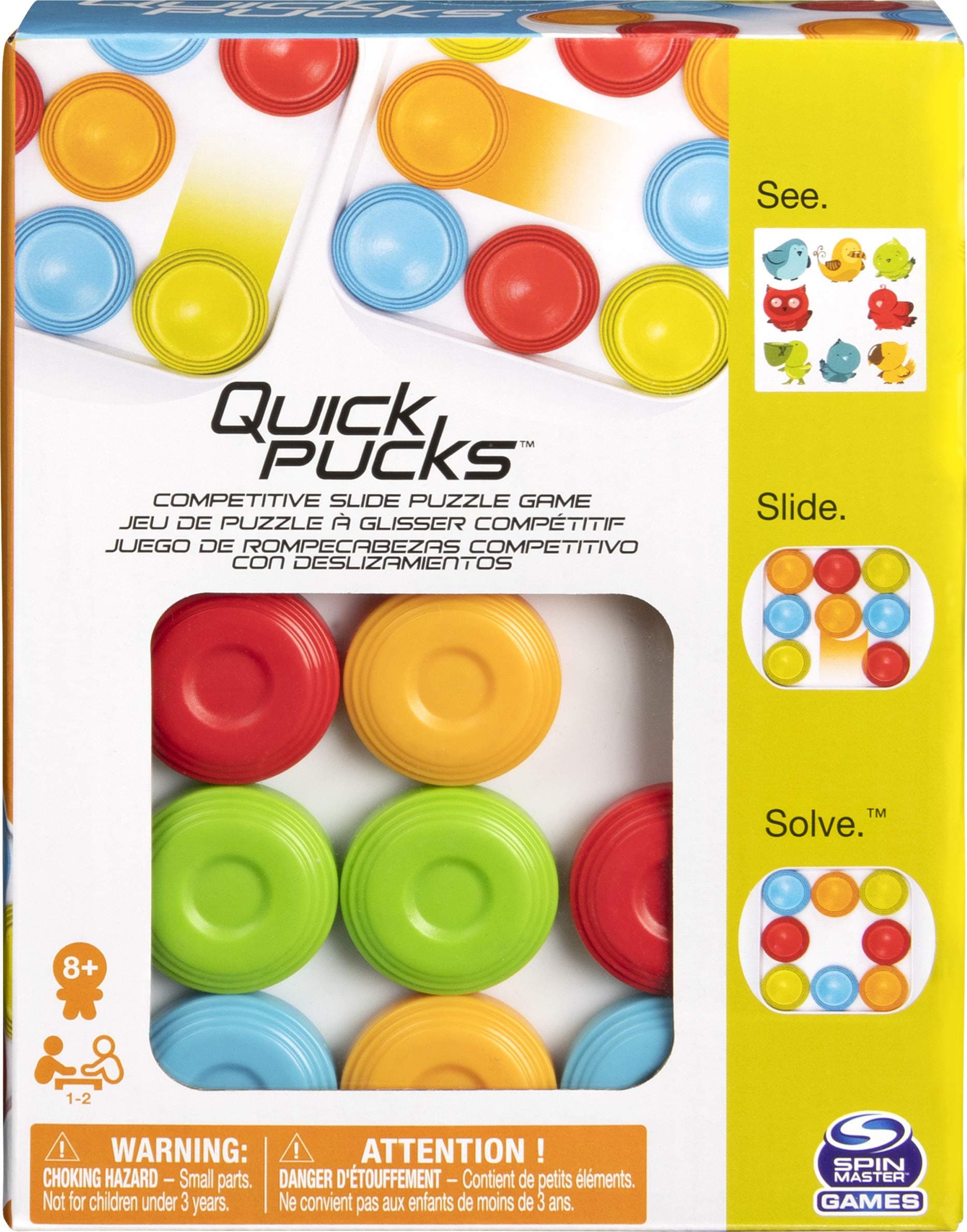 Spin Master Games Quick Pucks, Pattern Matching On-the-Go Puzzle for Adults and Kids ages 8 and Up