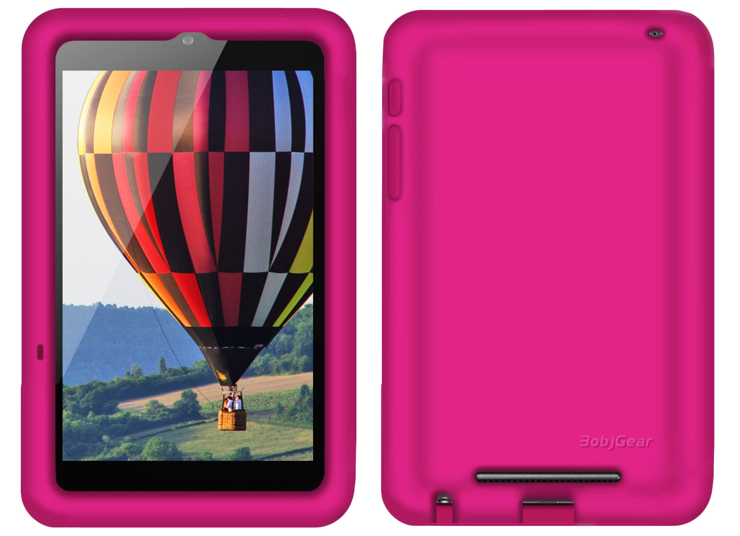 Bobj Rugged Case for Nexus 7 1st Generation 2012 WiFi or 3G/4G Tablet (Not for Nexus 7 FHD 2nd Generation 2013) - BobjGear Custom Fit - Sound Amplification - Kid Friendly - Rockin' Raspberry