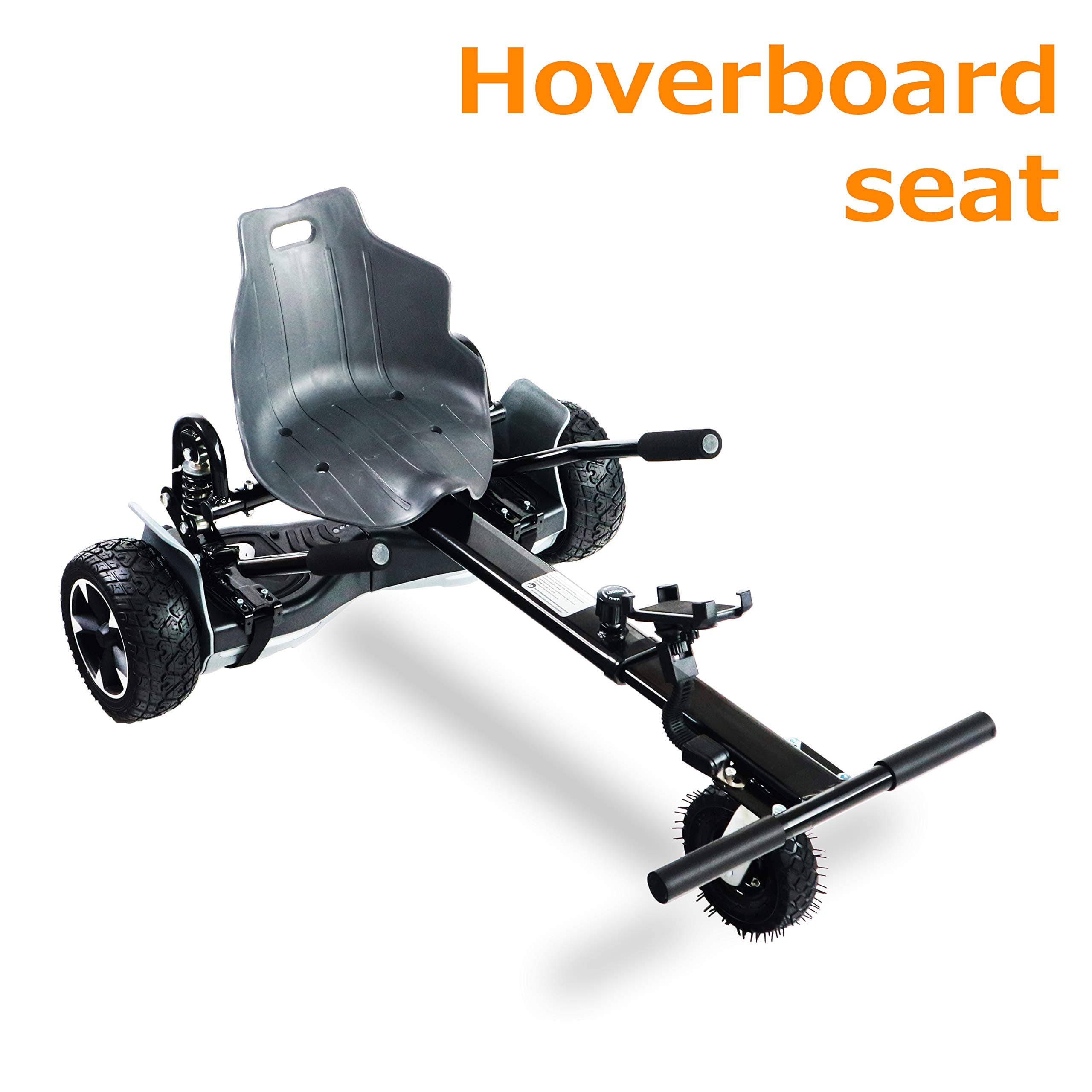 Hoverboard Go Kart - Compatible with All UL 2272 Hover Board -Hoverboard Seat Attachment Accessory - Adjustable Size Kart - Shock Absorber and Phone Holder