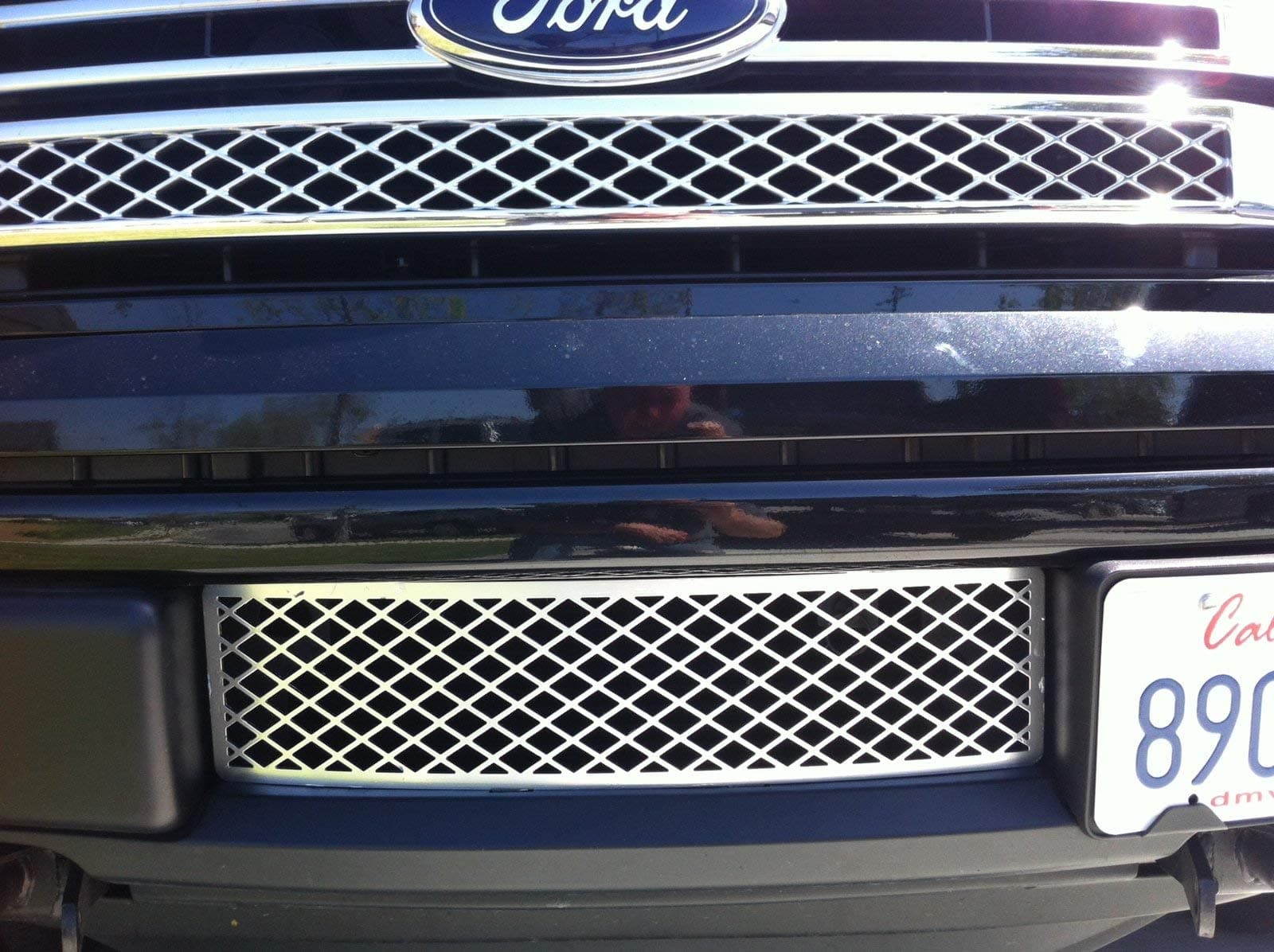 Ford F150 Chrome Lower Bumper Grille Insert - Durable ABS Plastic - OEM Style Design Lower Bumper Grille, Accesspeed EcoBoost Grille - Compatible with 2011 2012 2013 2014 Ford F-150 EcoBoost