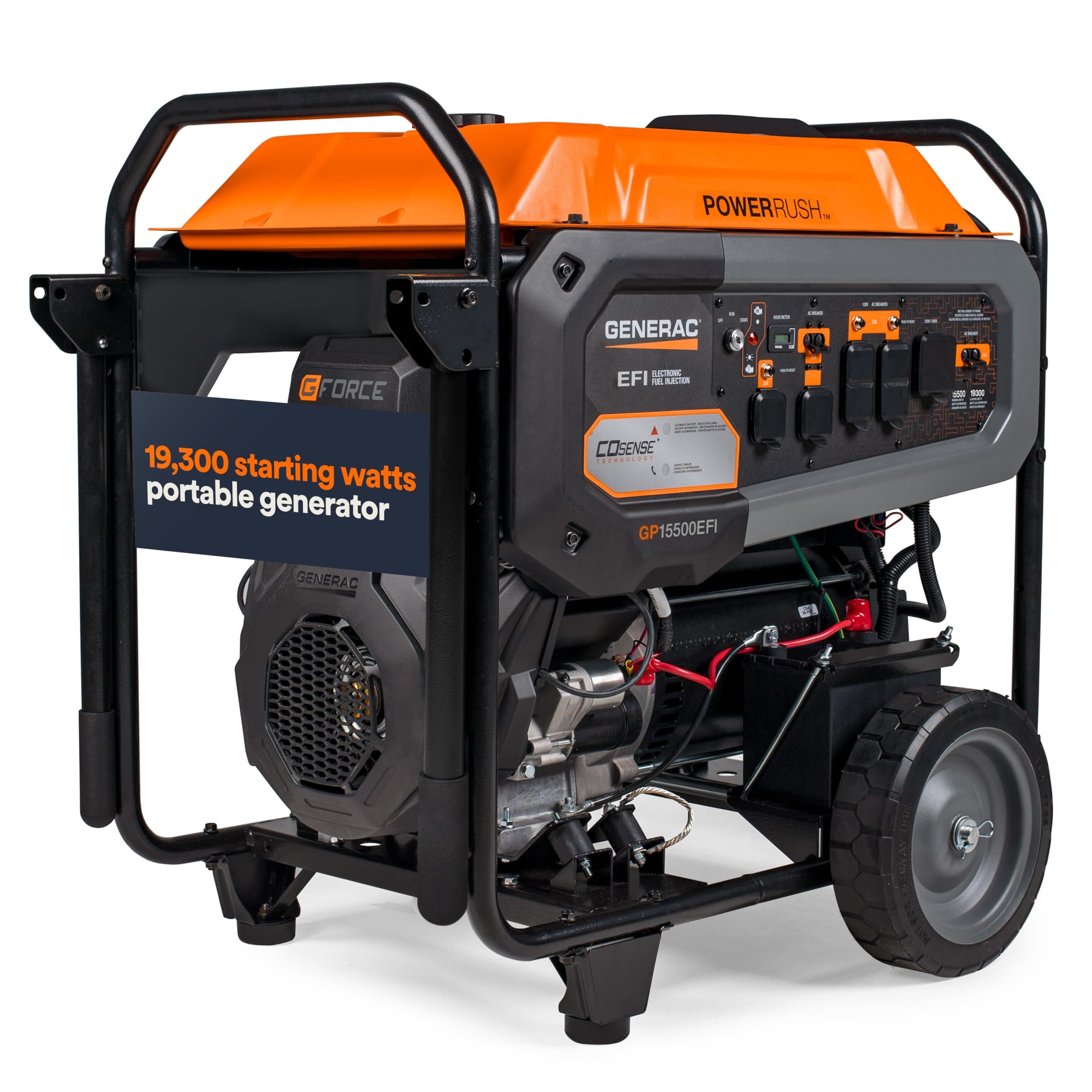 19,300 Starting Watt Portable Gas Generator - Electric Start - Home Backup or RV Ready - Heavy Duty Frame - Quiet, Long Runtime, Emergency Power - 49-State Compliant