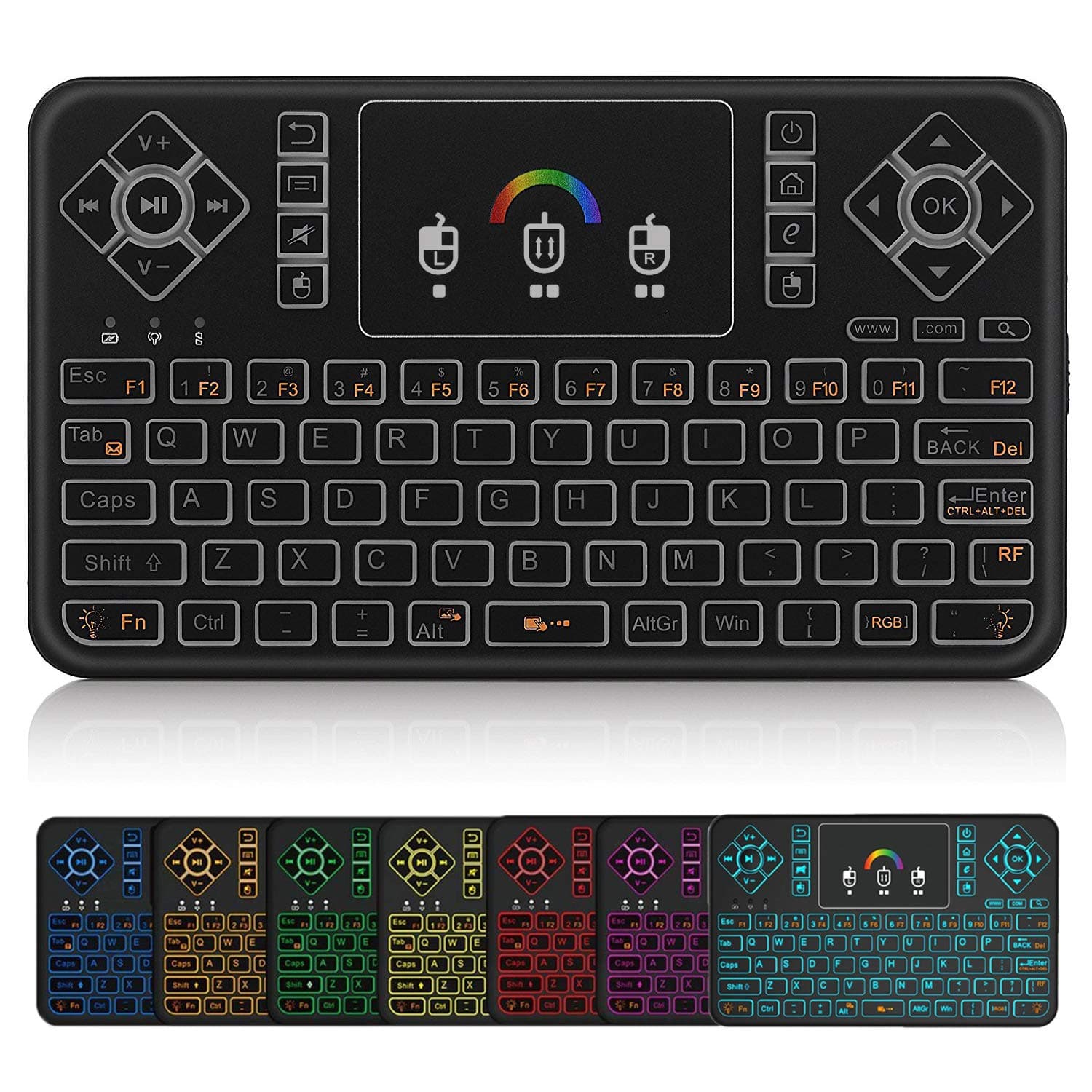 Q9 2.4GHz Mini Wireless Keyboard with Touchpad Mouse Combo,USB Rechargeable for Google Android tv Box,HTPC,IPTV,PC,Raspberry pi