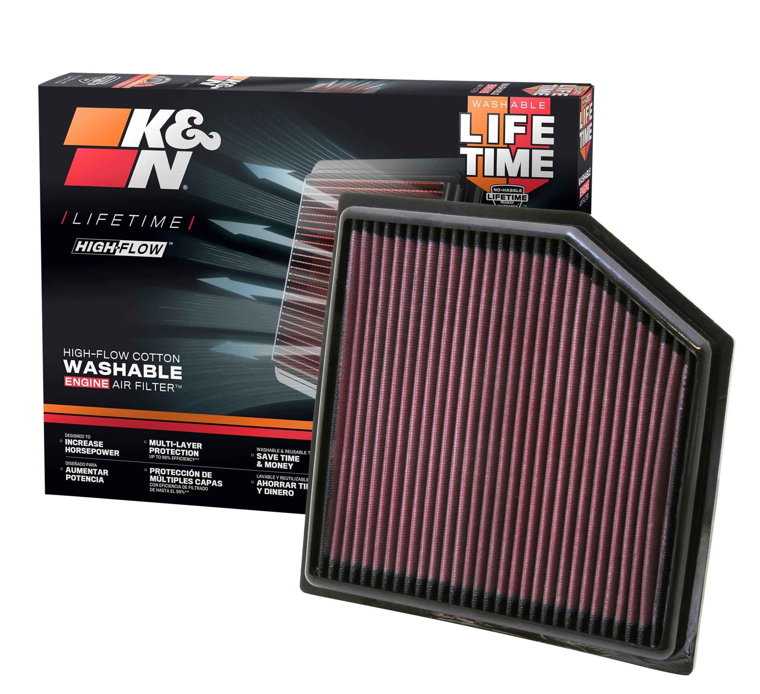 K&N 33-2452 High Performance Replacement Air Filter