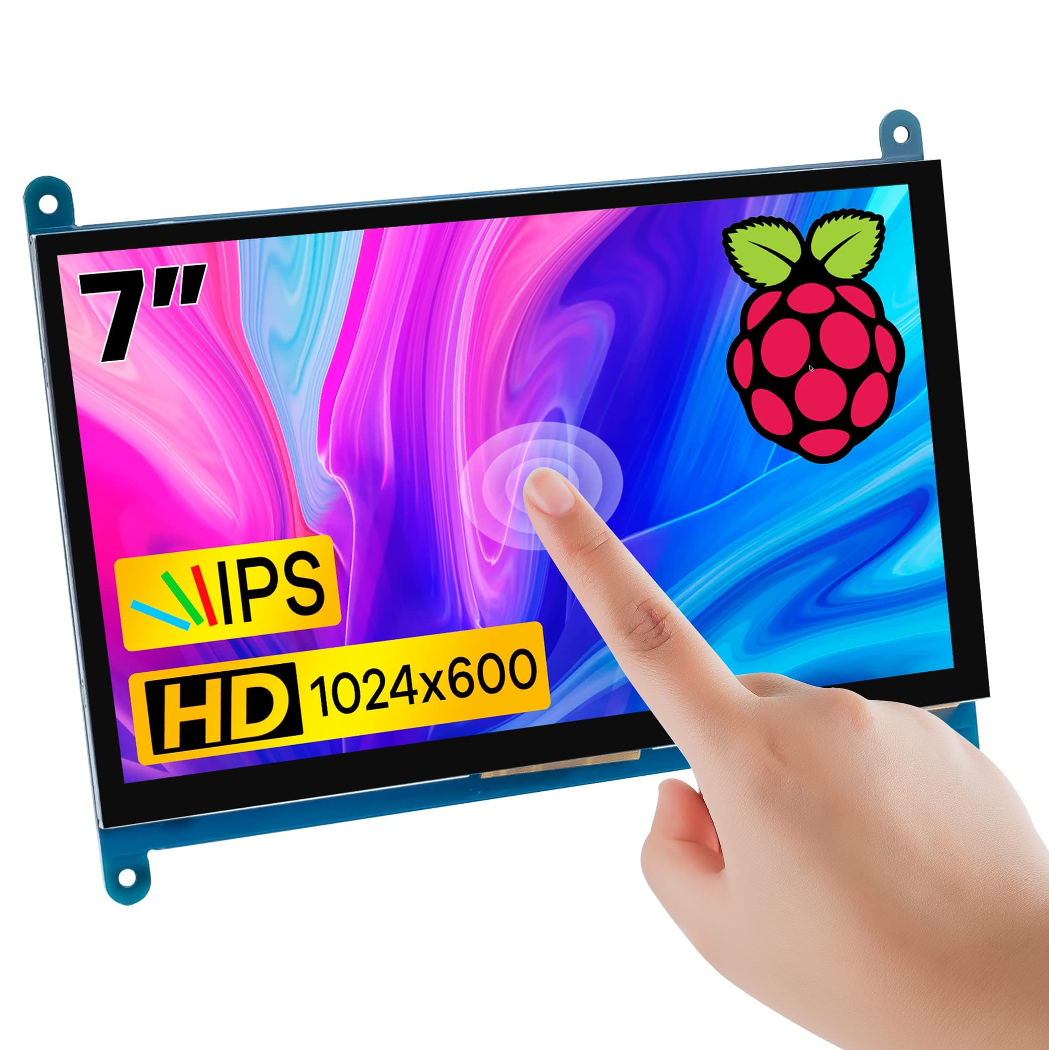 7 Inch IPS LCD Touch Screen Display Panel 1024×600 Capacitive Screen HDMI Monitor for Raspberry Pi5/Pi4/Pi3/ZERO W, BB Black, Windows 10 8 7