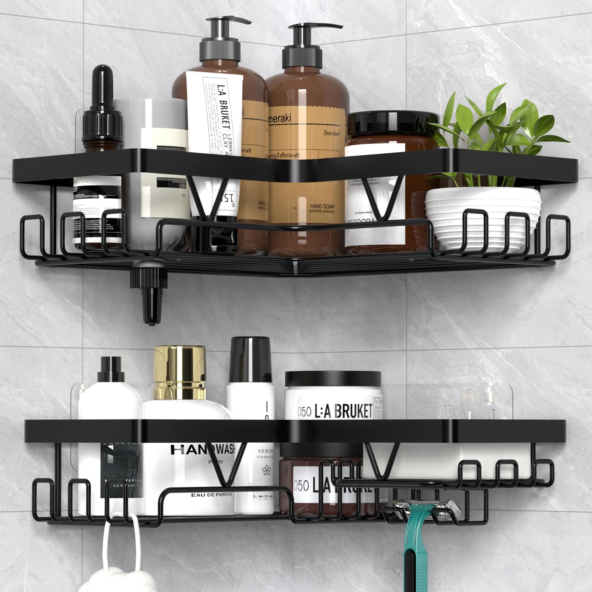 Kegii Shower Caddy Corner, Shower Storage Rack Shelf Organiser No Drilling, A...