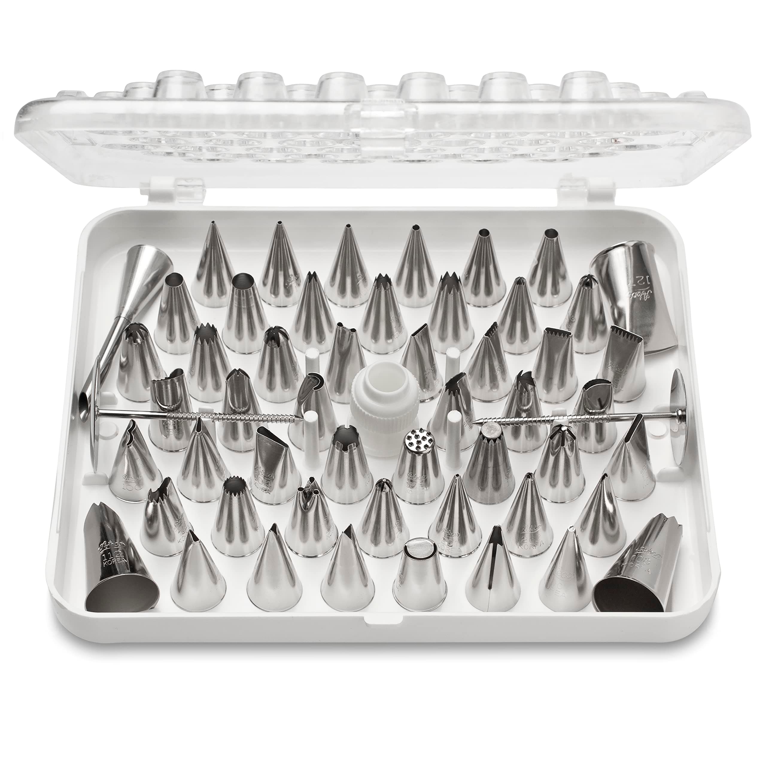 Ateco Cake, 783 55 pc Decorating Tip Set, Silver