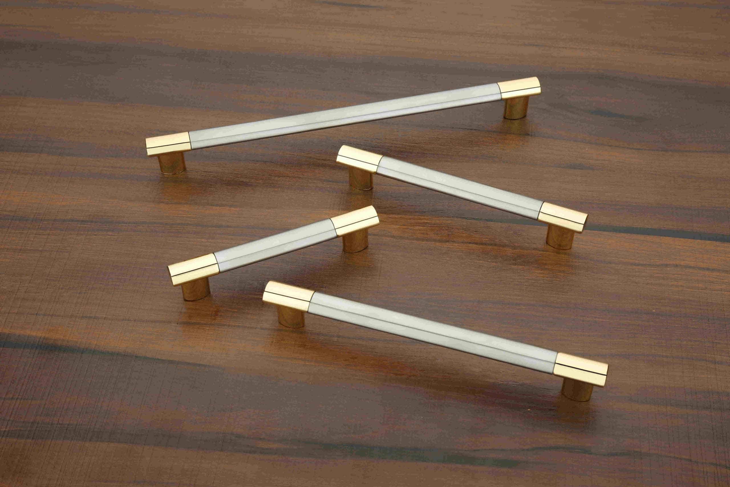 FAST CP33 Gold and Stainless Steel Cabinet Pull Handle for Wardrobe Door & All Other Cabinets Drawer 2pcs (128mm 6inch)