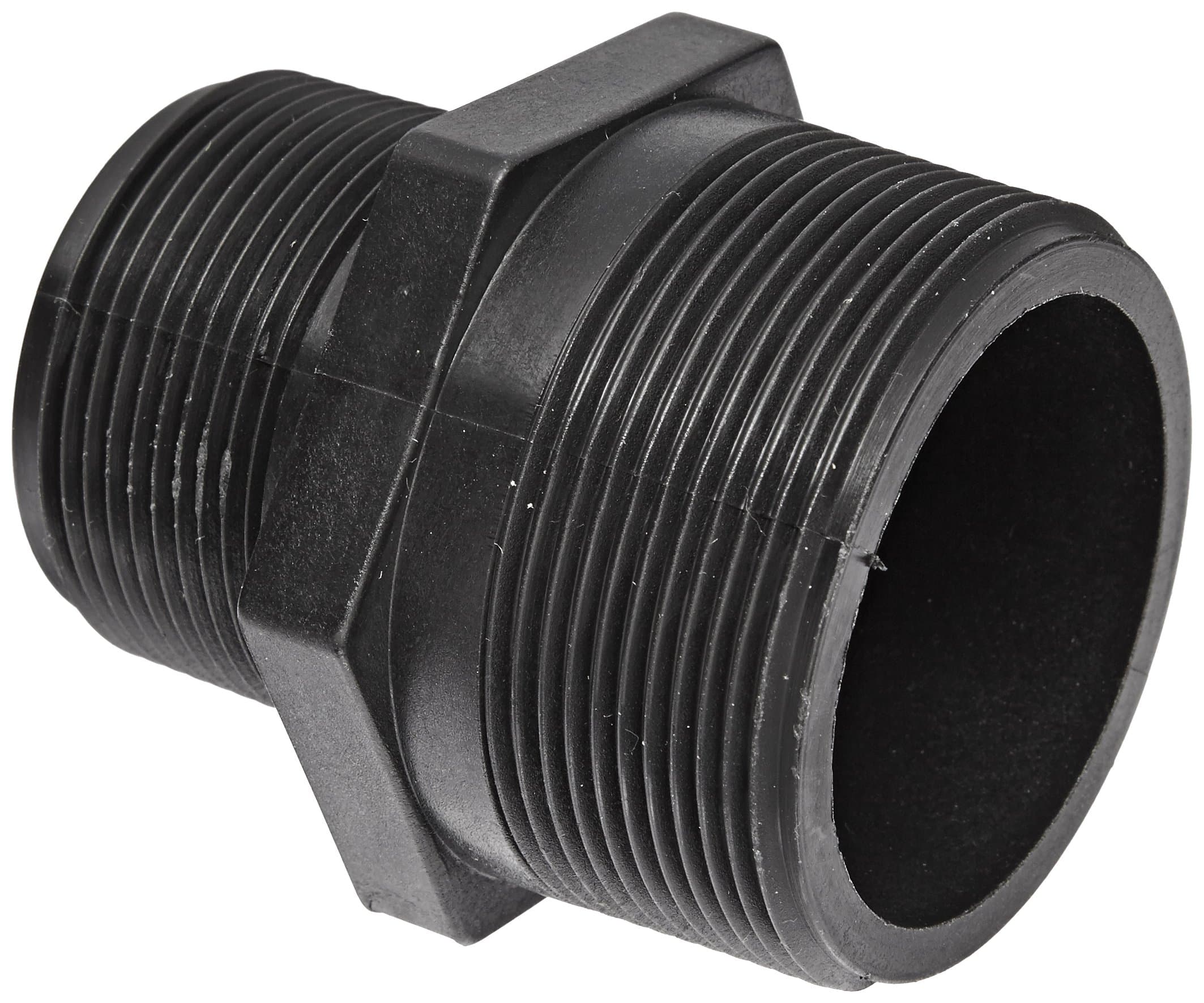 RN150-100 Polypropylene Pipe Fitting, Reducing Nipple, Schedule 80, 1-1/2" NPT Male x 1" Length