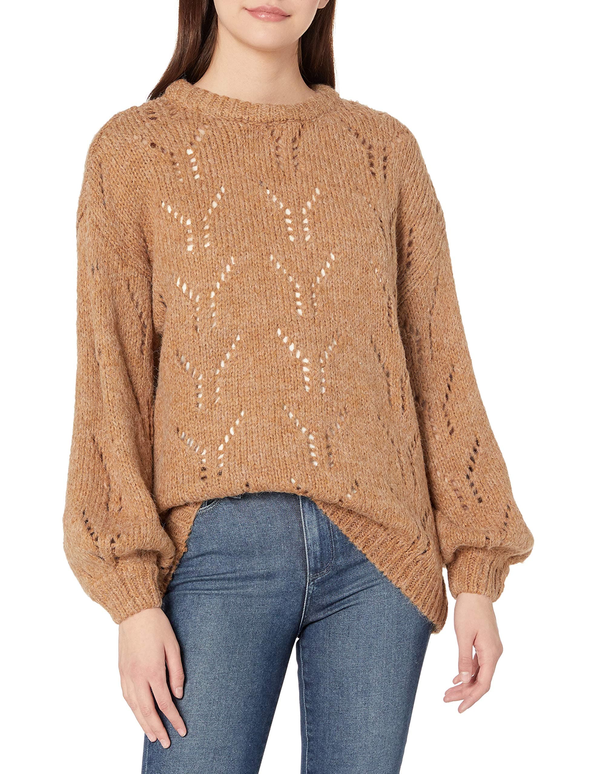 J.O.A. Women's Balloon Sleeve Sweater Pullover