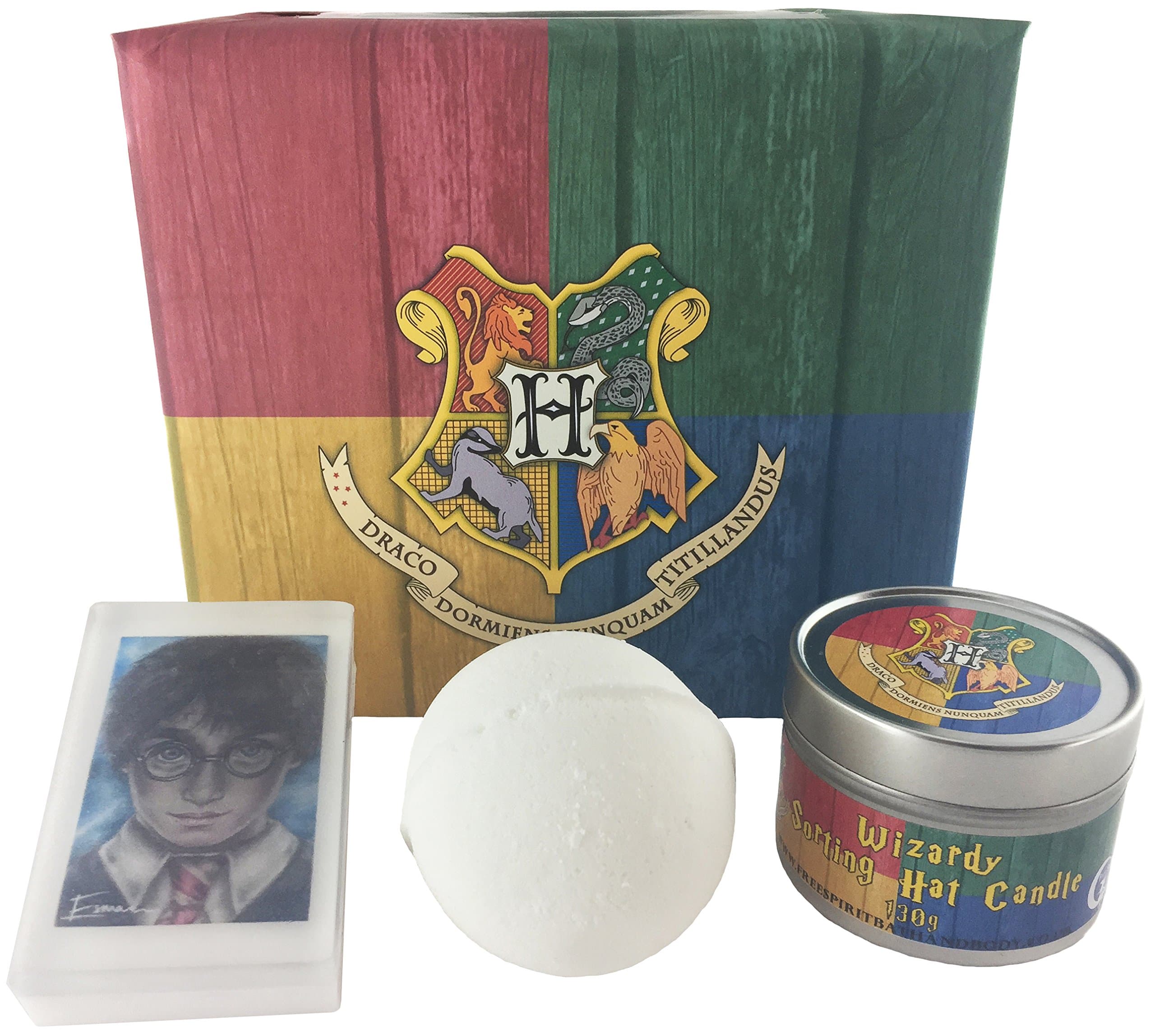Harry Potter Inspired Sorting Hat Gift Set Hogwarts Wizard | Bath Bomb | Candles | Soaps | In which House will your fate lie? | Free Spirit Bath and Body