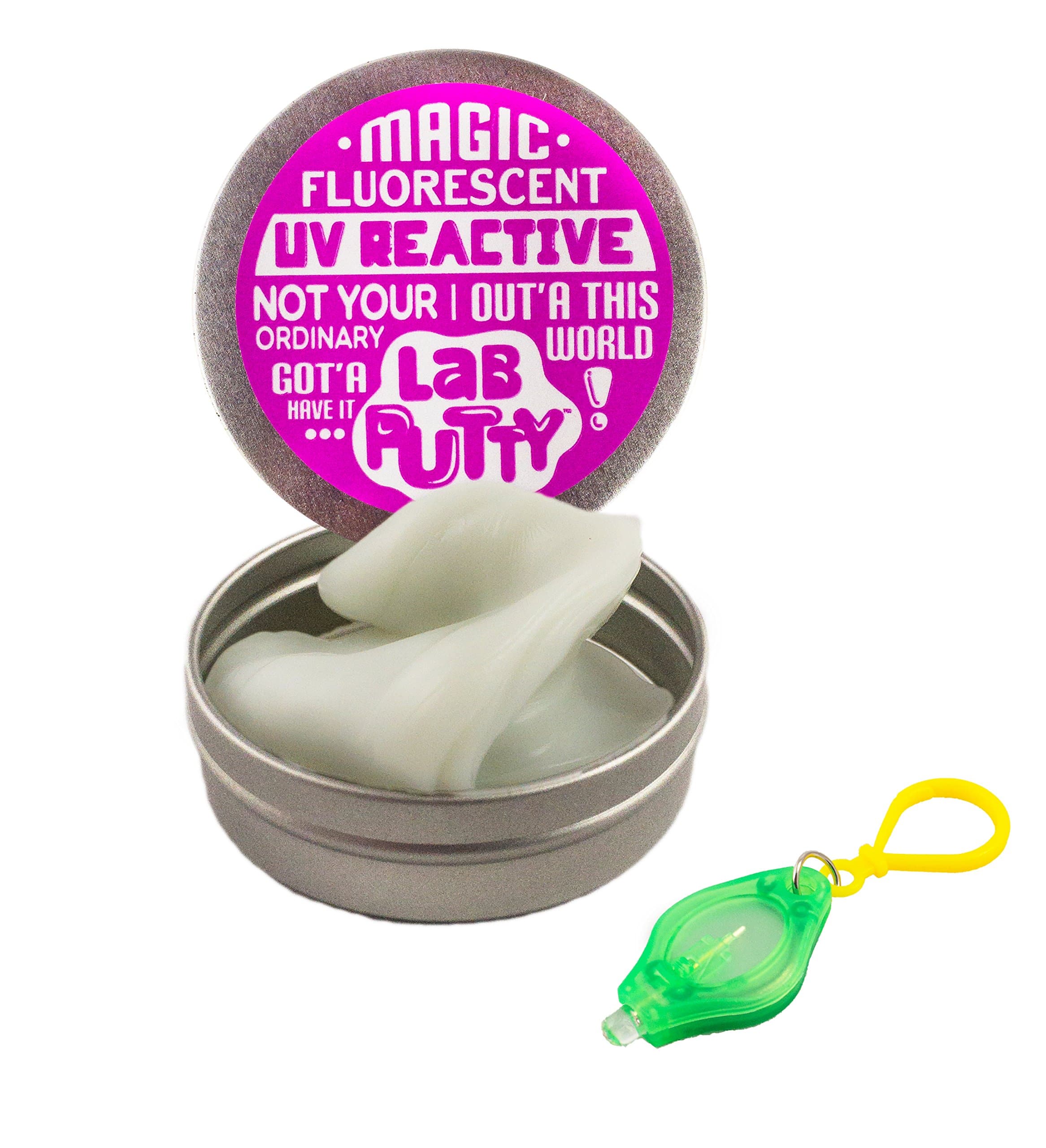 Lab Putty LED Scribbler Sensory Putty for Kids w/Mini UV Light Flashlight (1 Unit) Invisible Ink Magic Color Changing Putty. Stress Relief Toy. Mini Slime Party Favors. 9574-1A