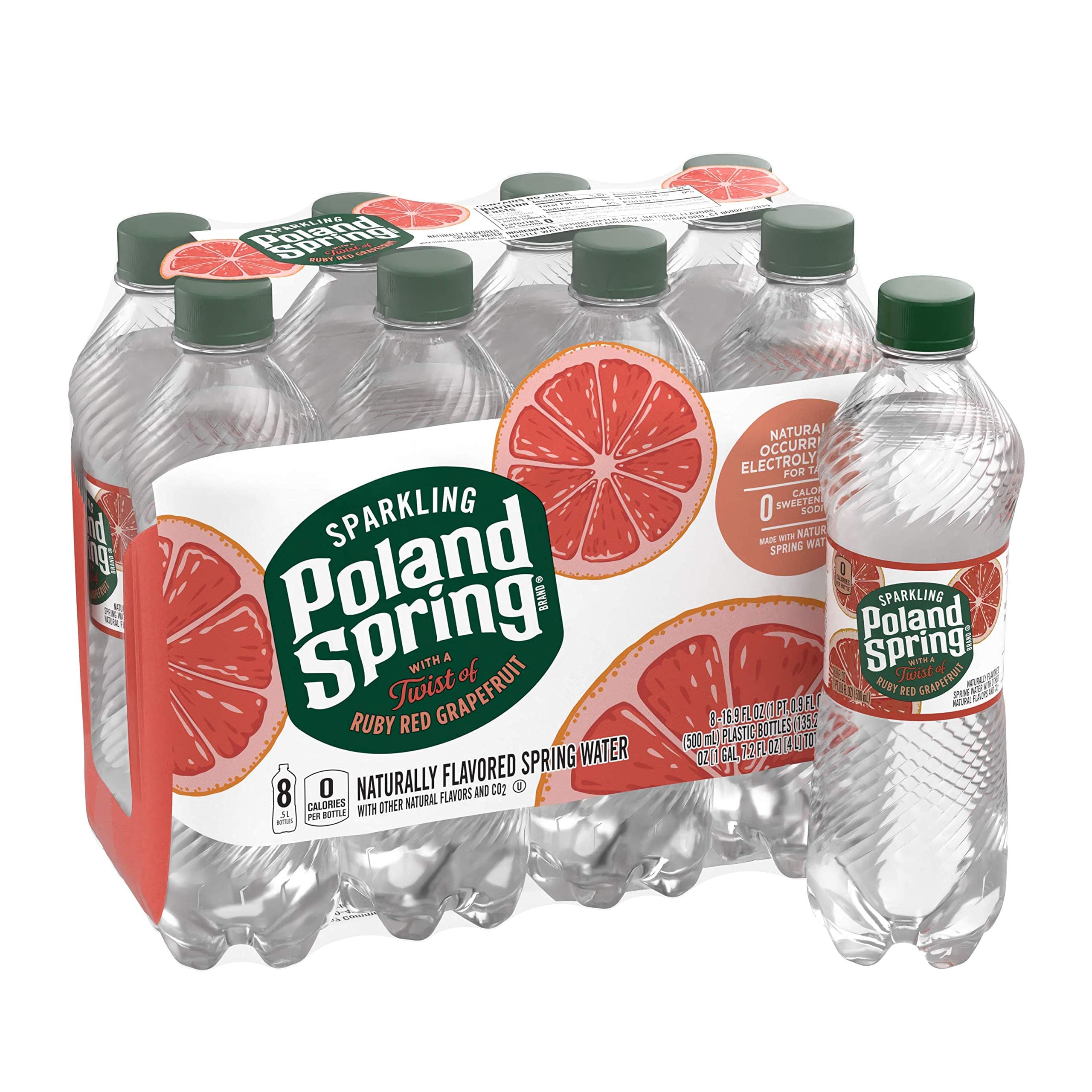Sparkling Water, Red Ruby Grapefruit, 16.9 Fl Oz, Pack of 8