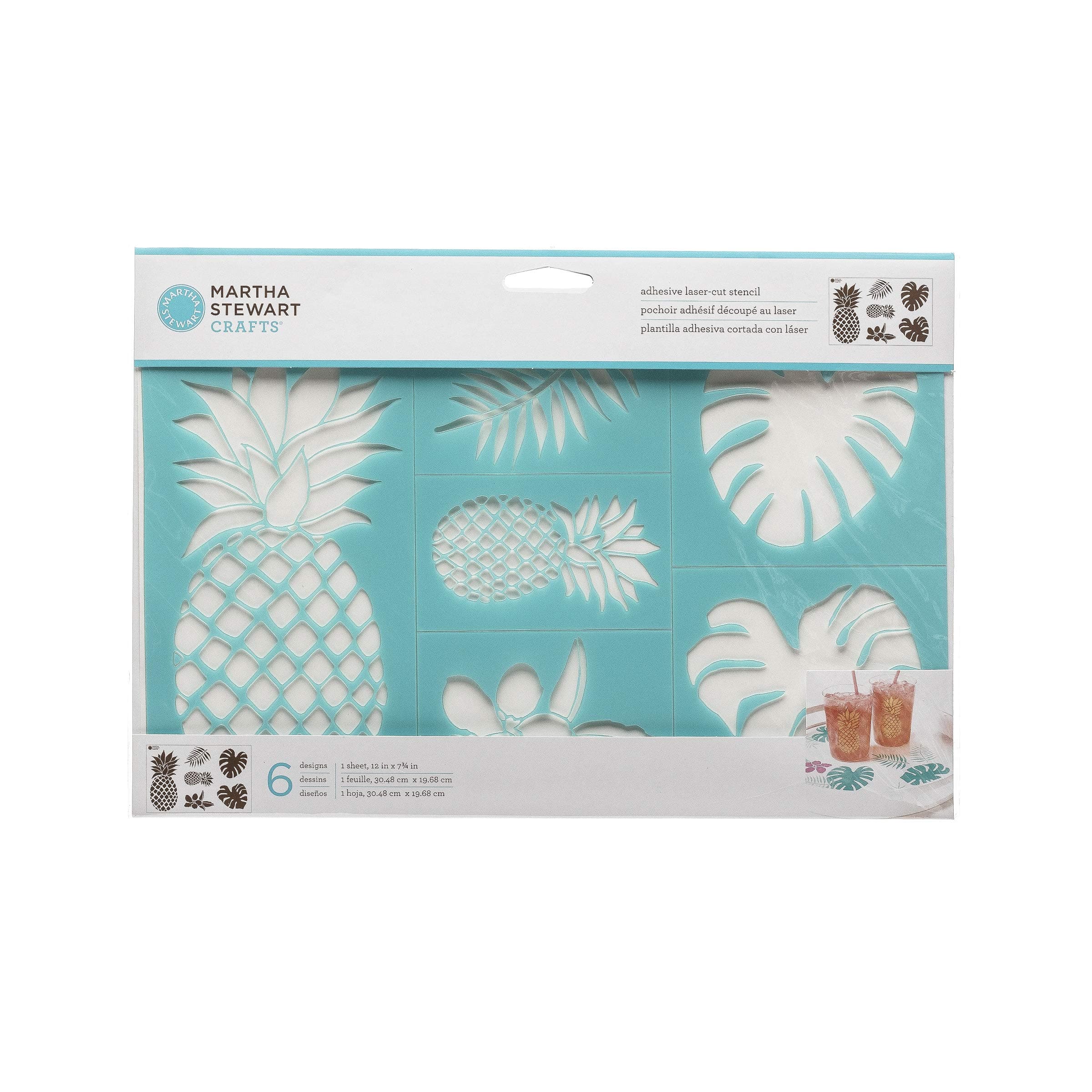 Martha Stewart Adhesive Stencils 1 Sheets Pineapple