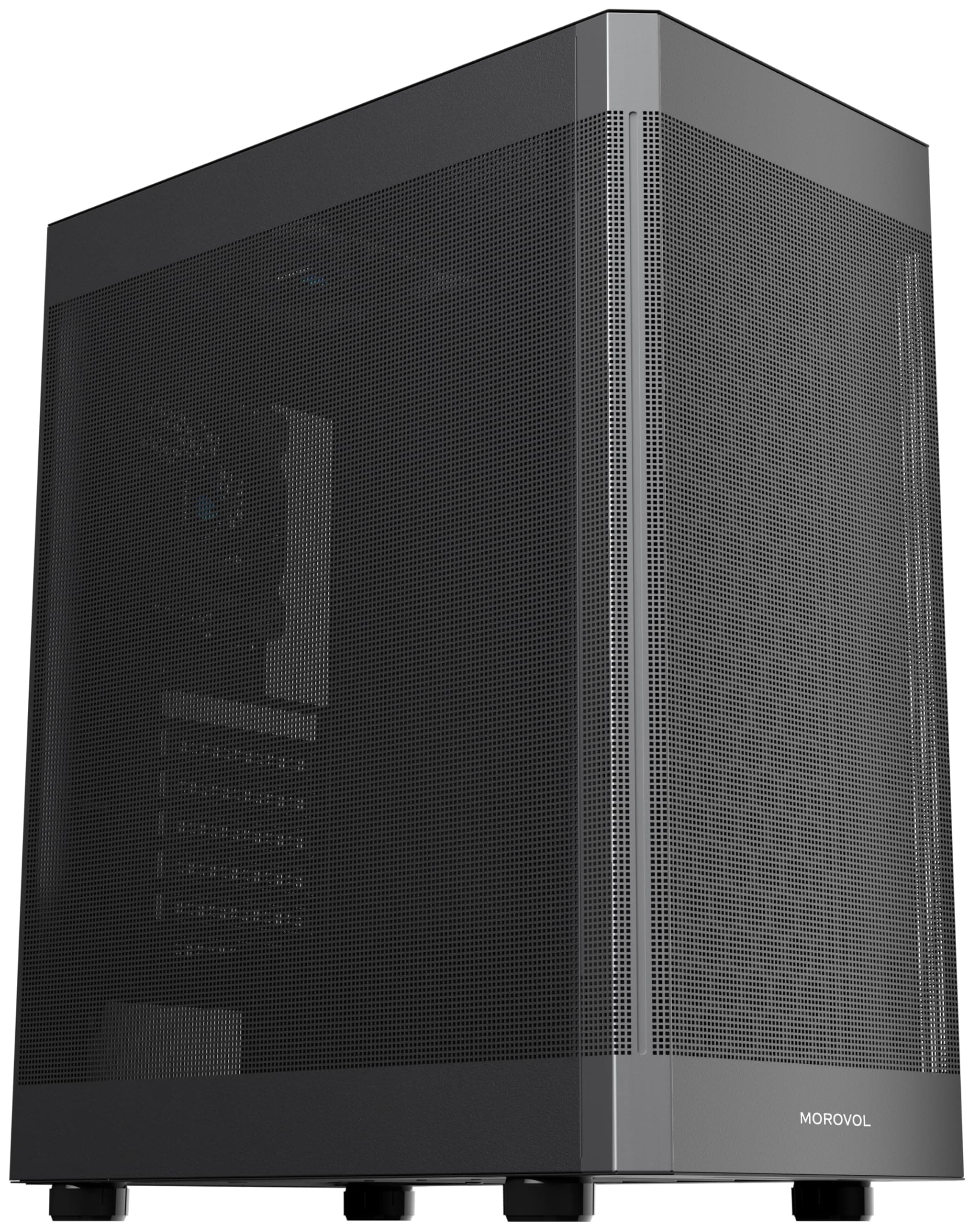 PC Case ATX, Fully Ventilated Airflow Perforated Mesh Front/Side Panel Mid Tower Gaming PC Case,2 Fans Pre-Installed USB 3.0 Computer Case,Black(U3)