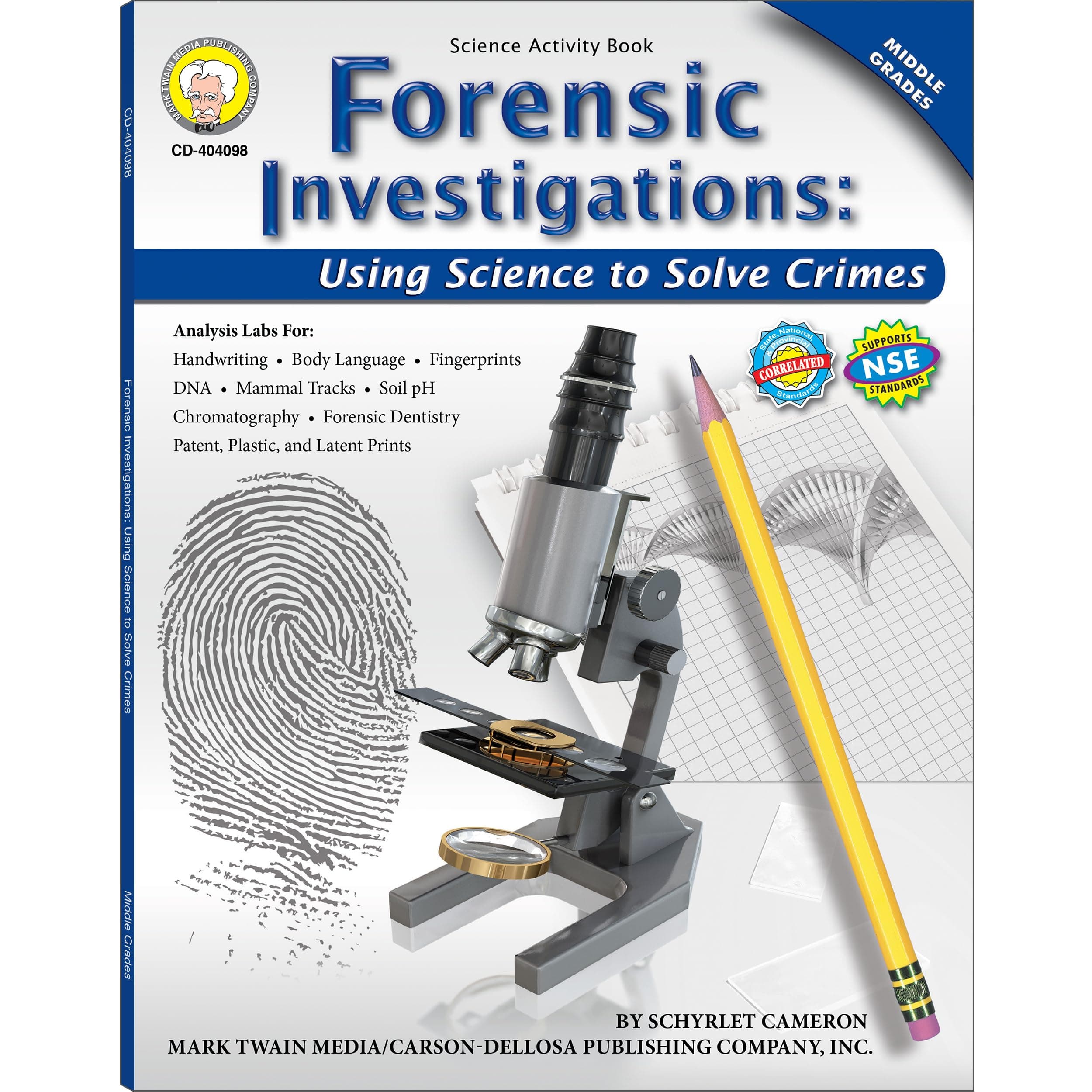 Mark Twain Forensic Investigations Workbook, Using Science to Solve High Crimes Middle School Books, Critical Thinking for Kids, DNA and Handwriting Analysis Labs, Classroom or Homeschool Curriculum