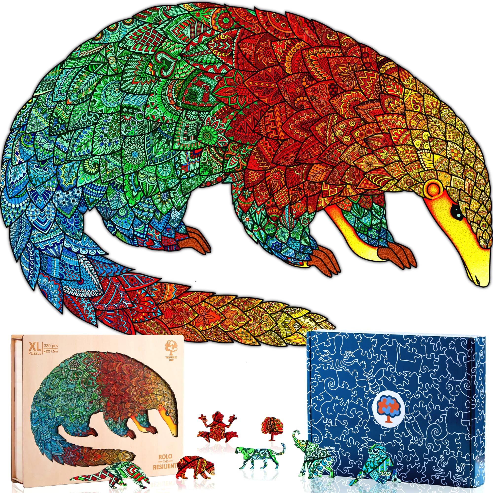 Jigsaw Puzzle for Adults XL 330 Piece (18.1”x12”) – Pangolin Wooden Jigsaw Puzzles for Adults by The Puzzled Tree