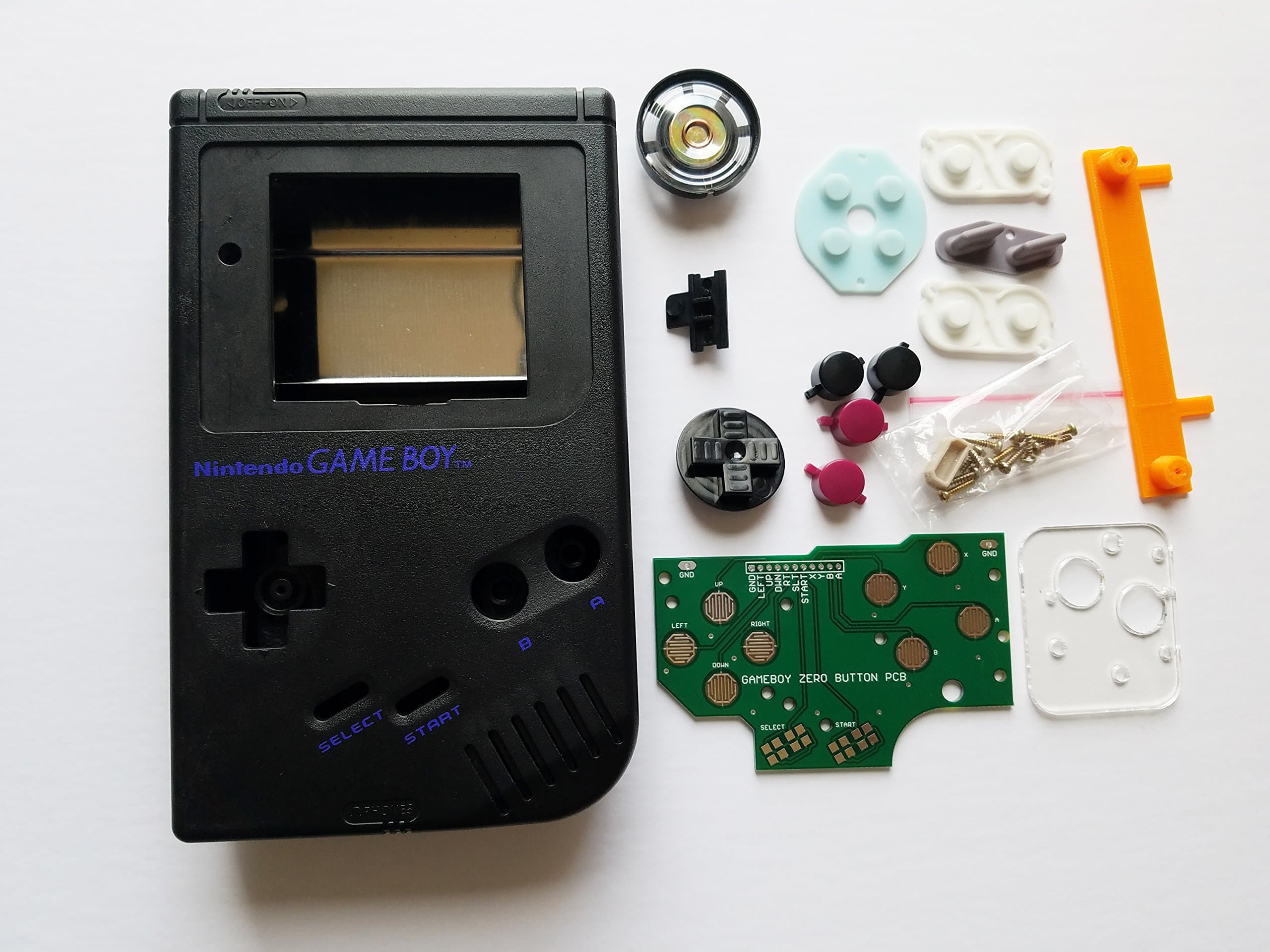Black Starter Kit Gameboy Zero DMG-01 4 Button PCB DIY W/ Case Speaker & Buttons by Atomic Market