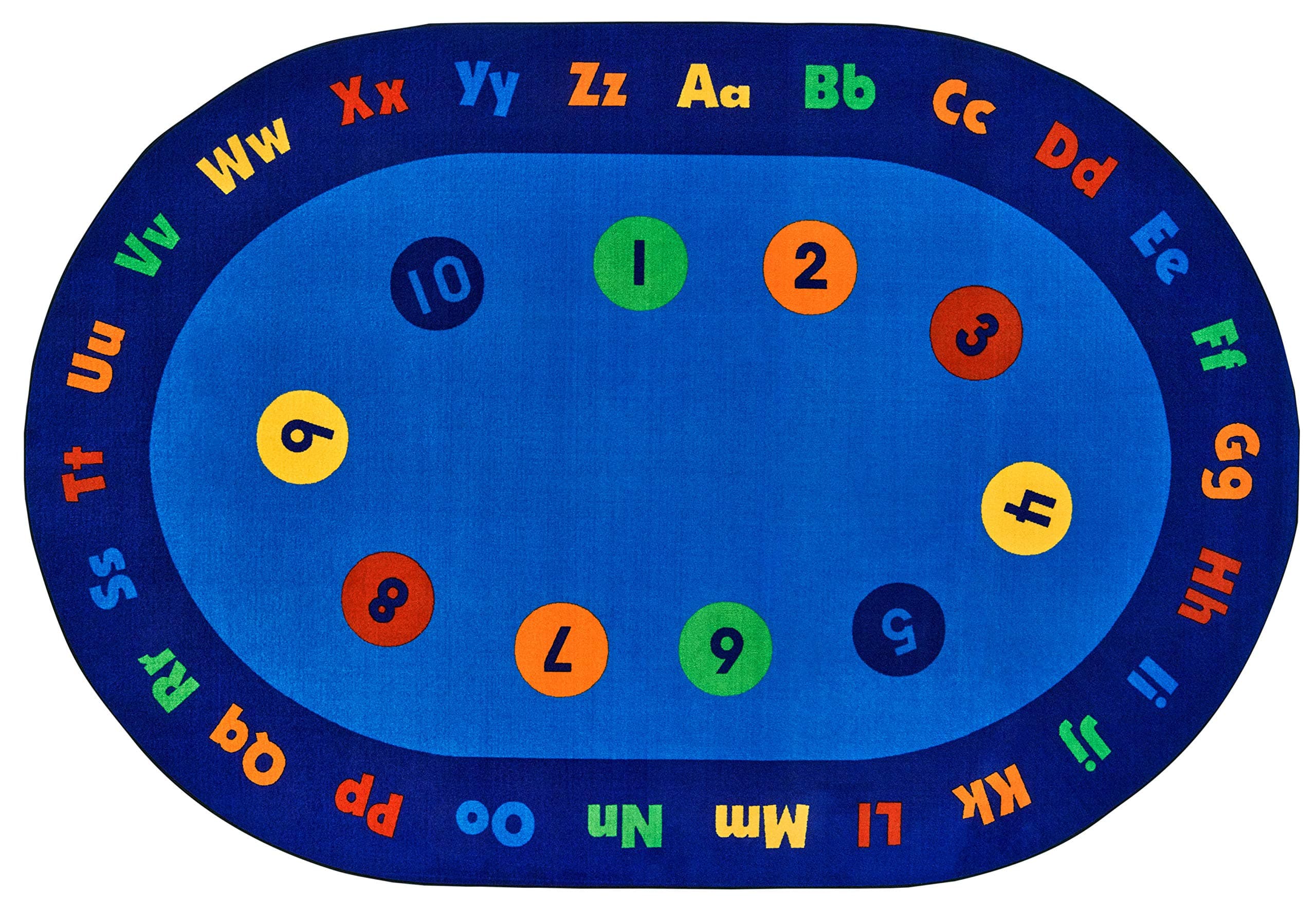 Carpets for Kids KID$Value Plus 72.98 Circletime Early Learning Classroom Rug 6ft x 9ft Oval Blue