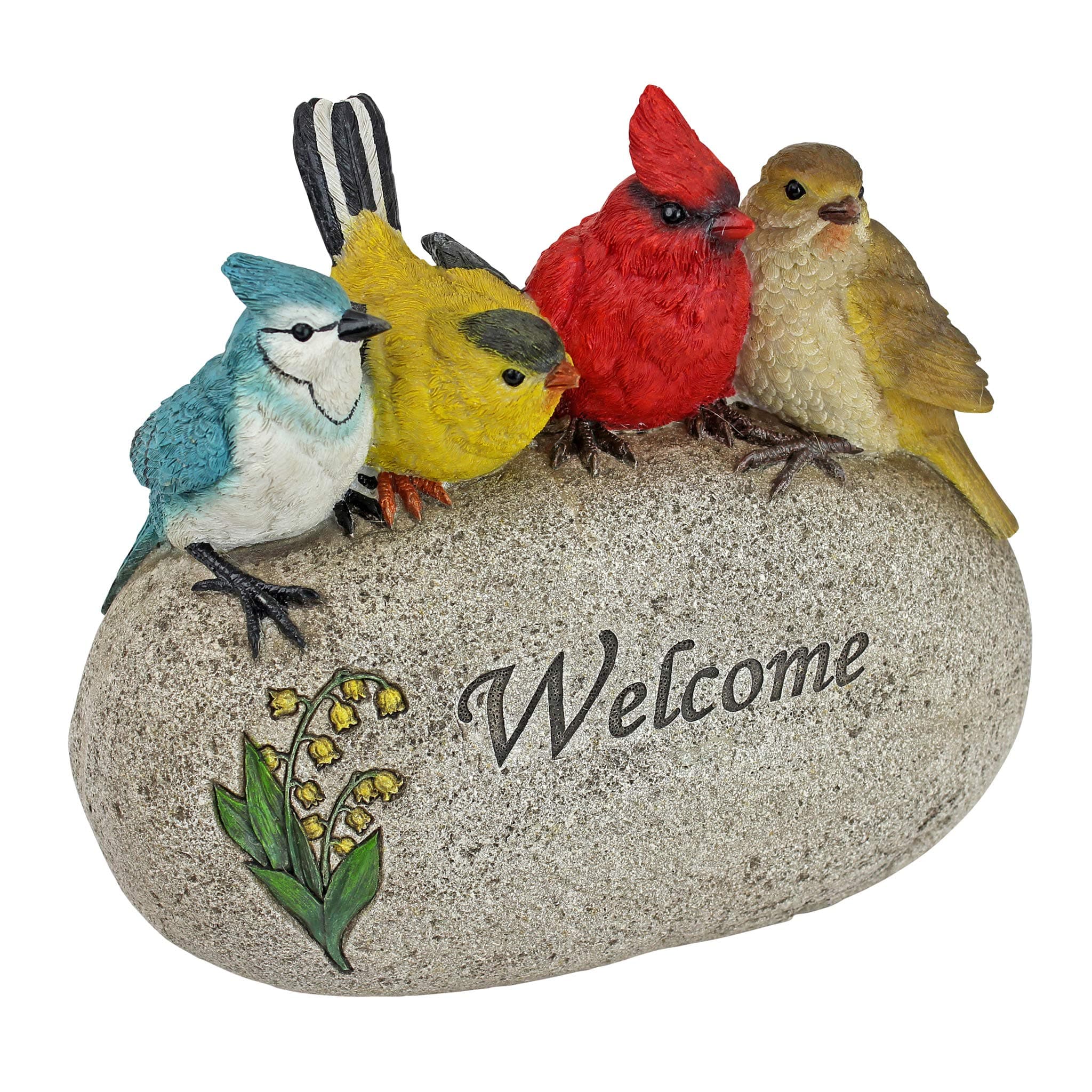 Birdy Welcome Garden Stone Statue: Medium